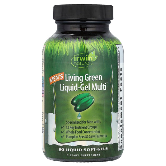 Irwin Naturals Men's Living Green Liquid-Gel Multi, 90 Liquid Soft-Gels - Image 1