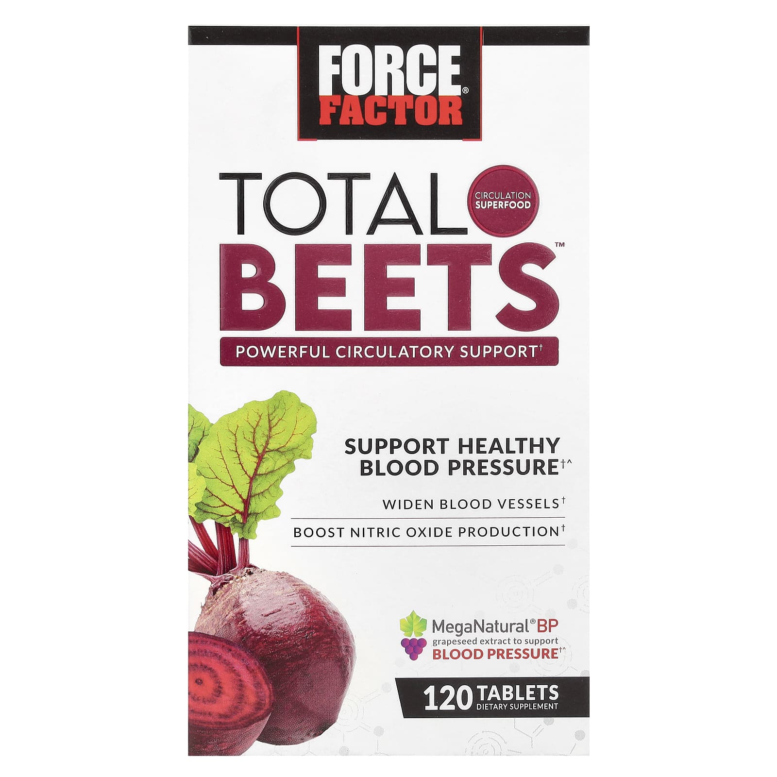 Force Factor Total Beets Circulation Support 120 Tablets - Image 1