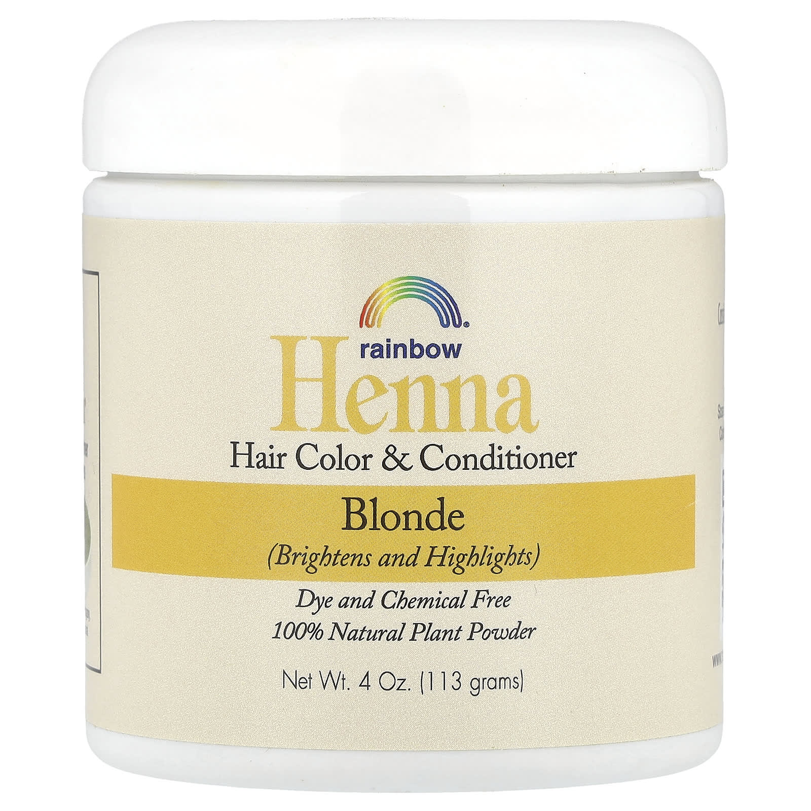 Rainbow Research, Henna, Hair Color and Conditioner, Blonde, 4 oz (113 g) - Image 1
