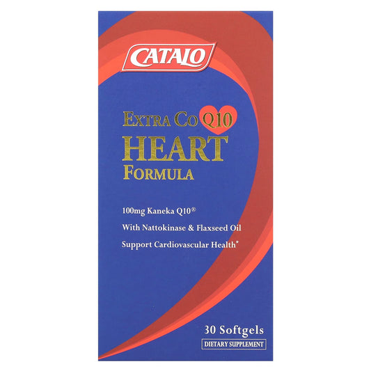CATALO, Extra CoQ10, Heart Formula with Nattokinase & Flaxseed Oil, 30 Softgels