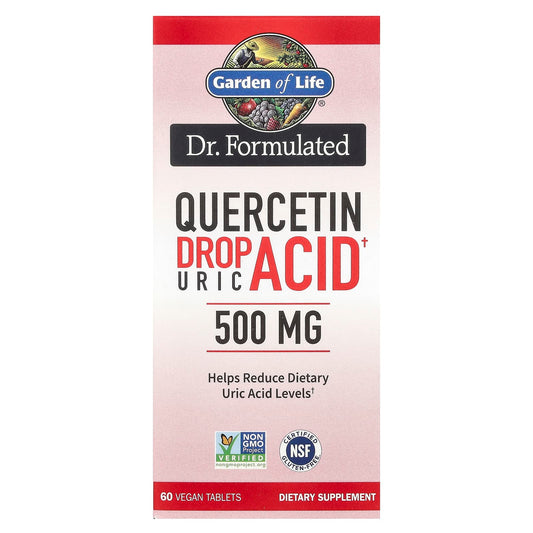 Quercetin Drop Uric Acid Supplement, 500mg, 60 Vegan Tablets - Image 1
