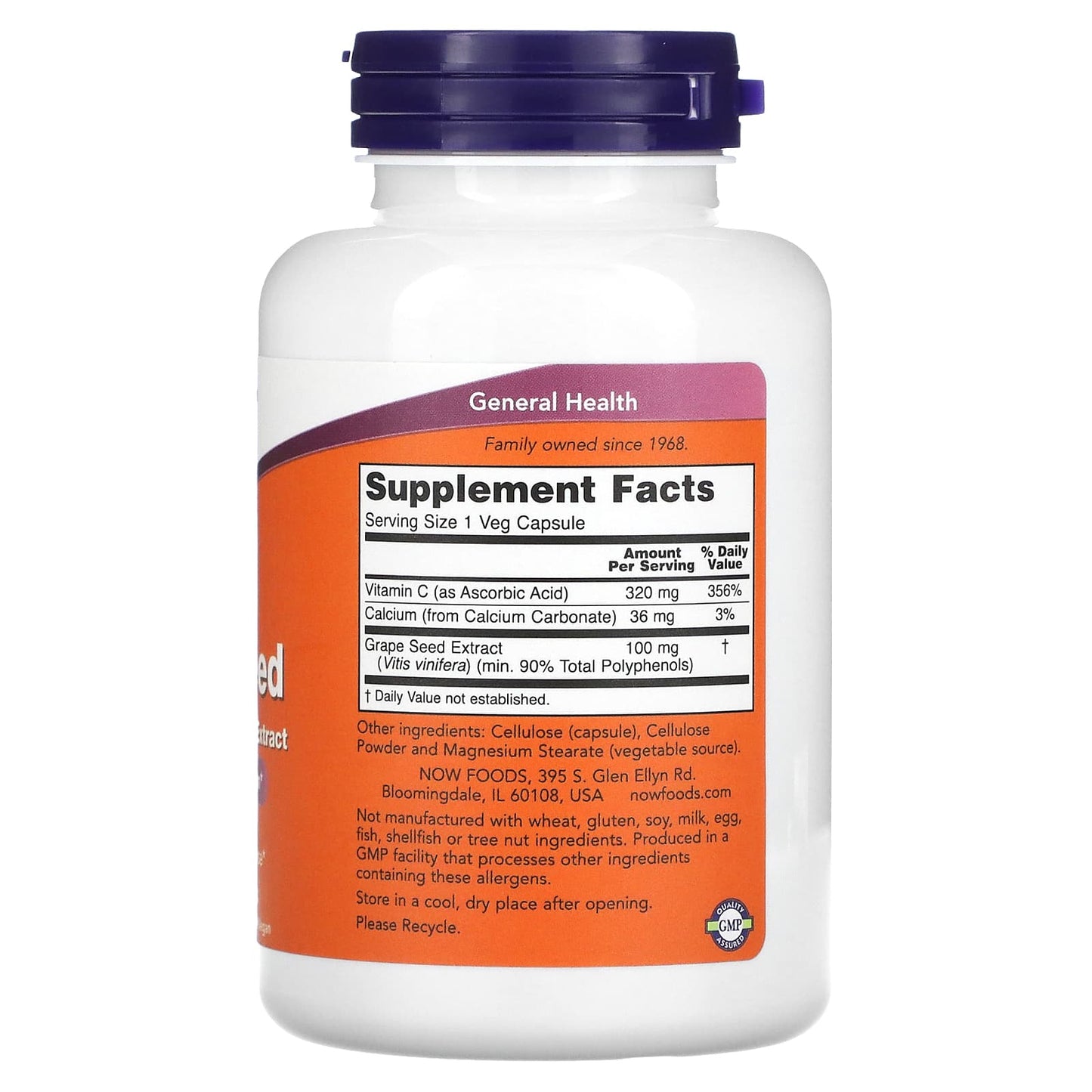 NOW Foods, Grape Seed, Standardized Extract, 100 mg , 200 Veg Capsules - Image 2