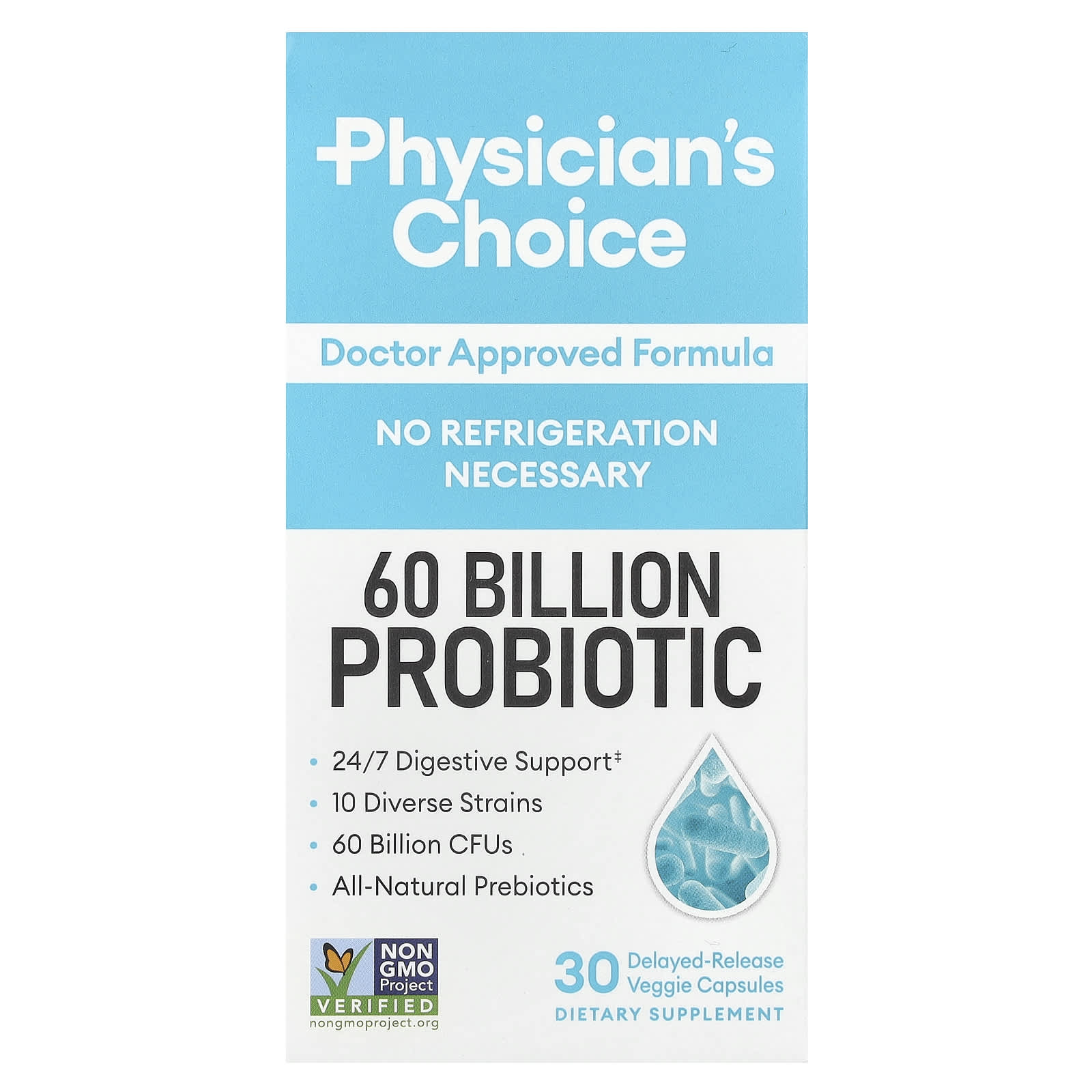 Physician's Choice, 60 Billion Probiotic, 30 Delayed-Release Veggie Capsules - Image 1