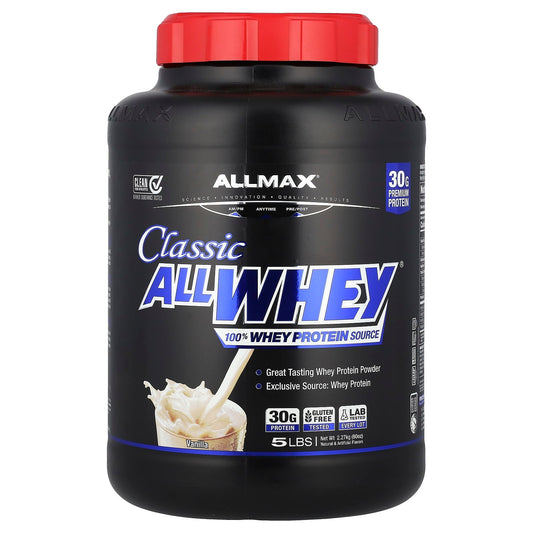 Pure Allmax Whey Protein 30g, Vanilla, 5 lbs - Image 1