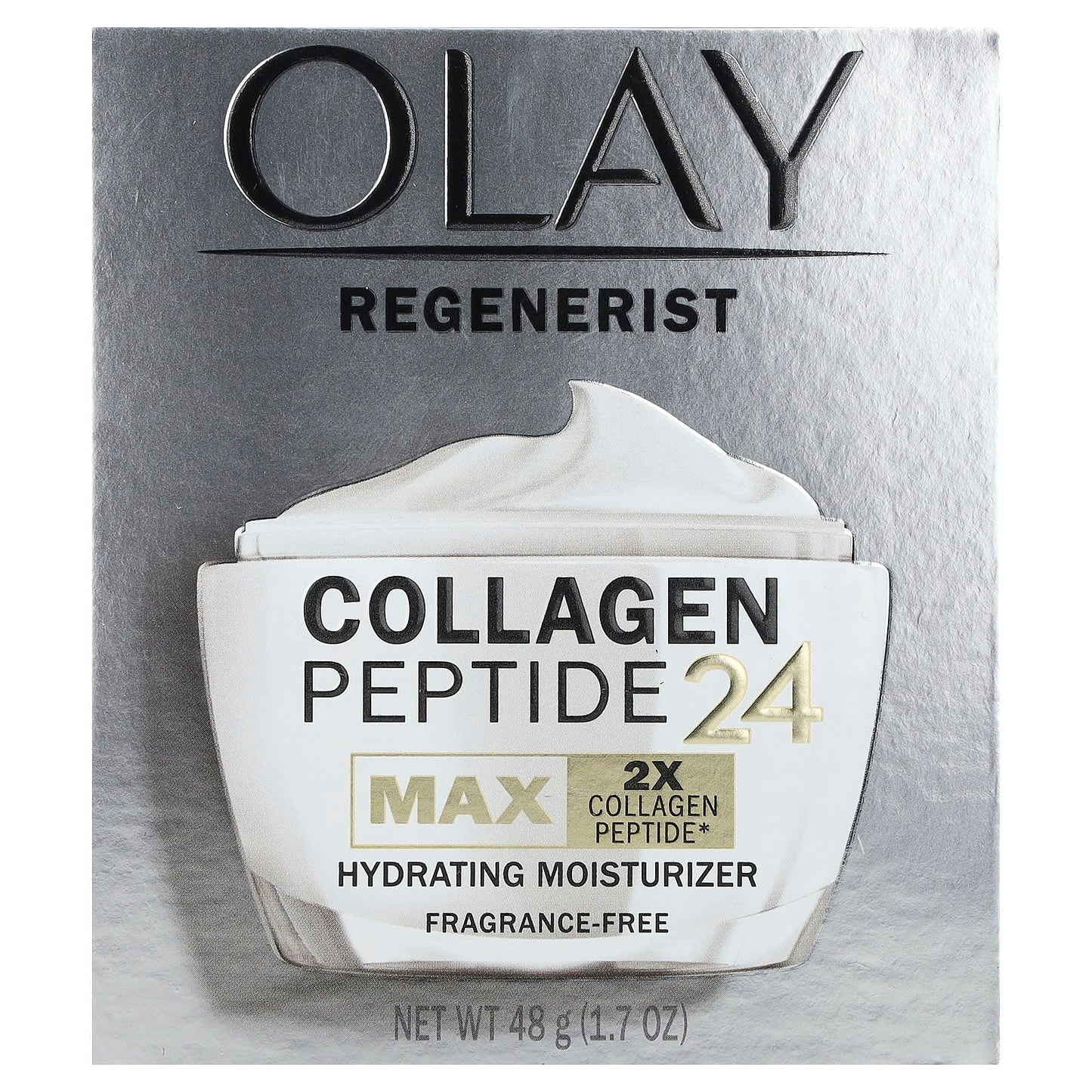 Olay, Regenerist, Collagen Peptide 24 Hydrating Moisturizer, Fragrance-Free, 1.7 oz (48 g) - Image 2