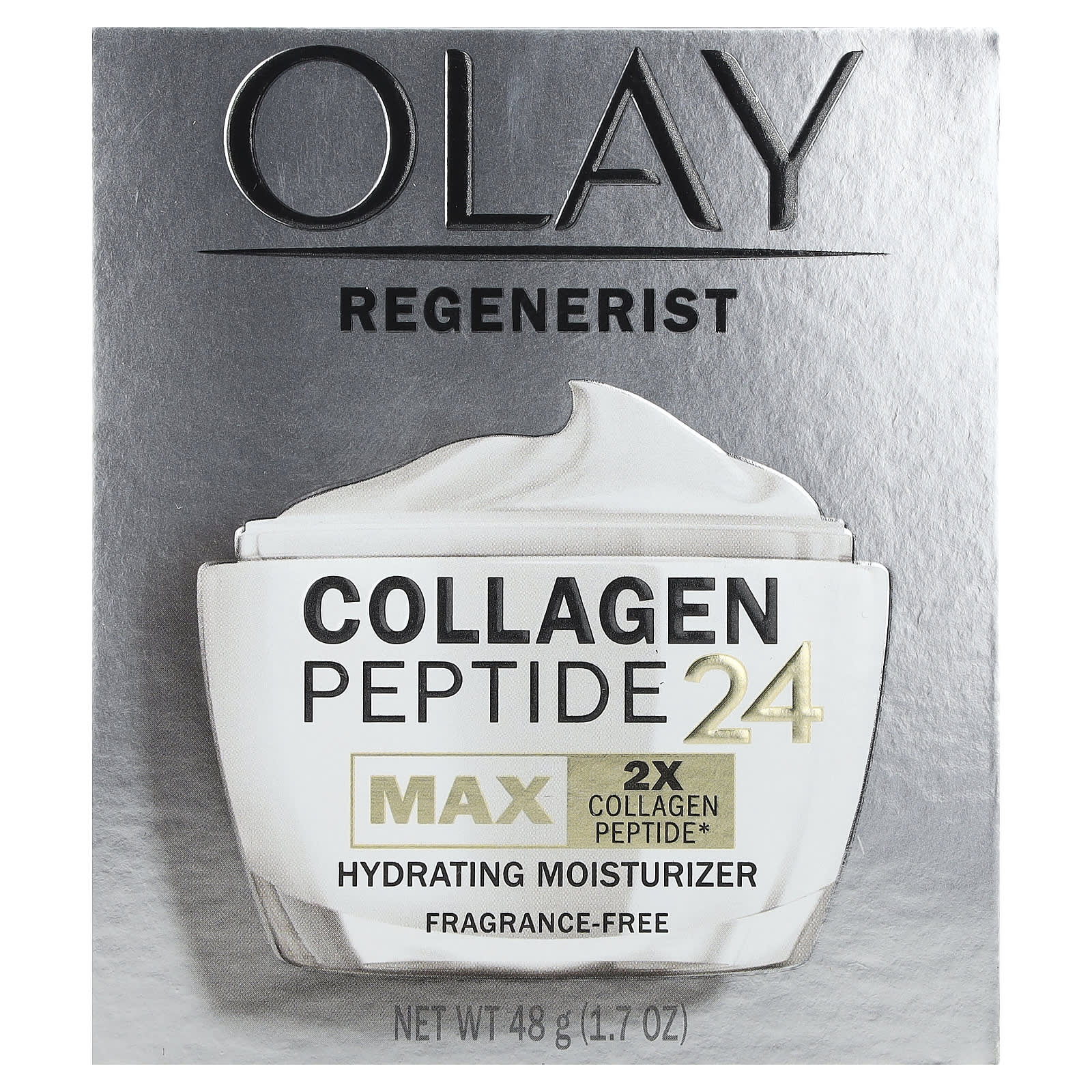 Olay, Regenerist, Collagen Peptide 24 Hydrating Moisturizer, Fragrance-Free, 1.7 oz (48 g) - Image 2