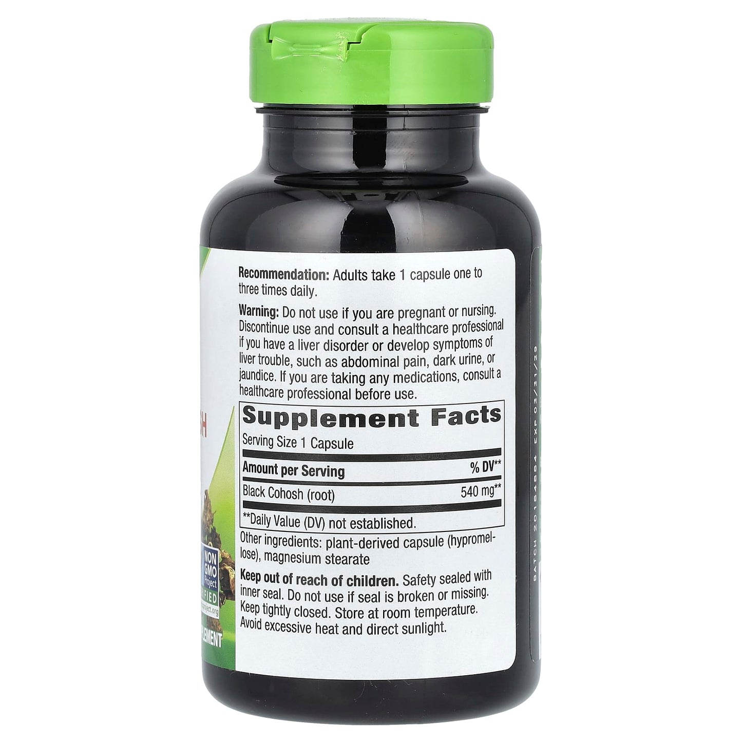 Nature's Way, Black Cohosh Root, 540 mg, 180 Vegan Capsules - Image 2