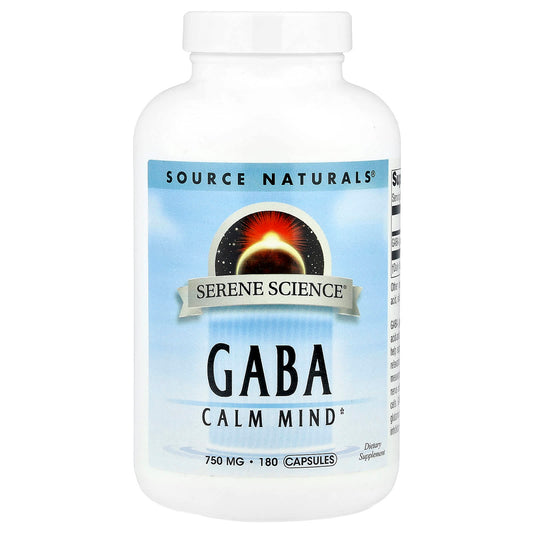 Source Naturals, Serene Science®, GABA, 750 mg, 180 Capsules - Image 1