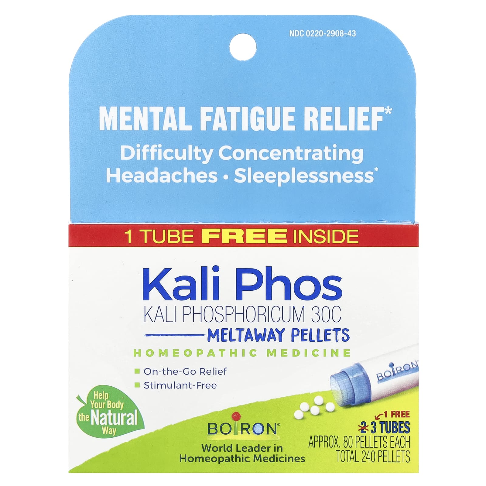 Boiron Kali Phosphoricum for Mental Fatigue Relief 30C 3-Pack - Image 1