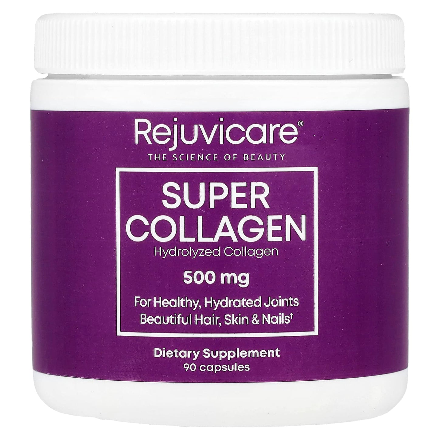 Rejuvicare, Super Collagen, 500 mg, 90 Capsules - Image 1