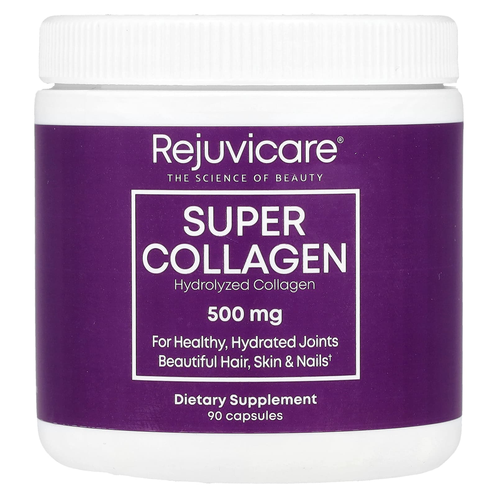 Rejuvicare, Super Collagen, 500 mg, 90 Capsules - Image 1