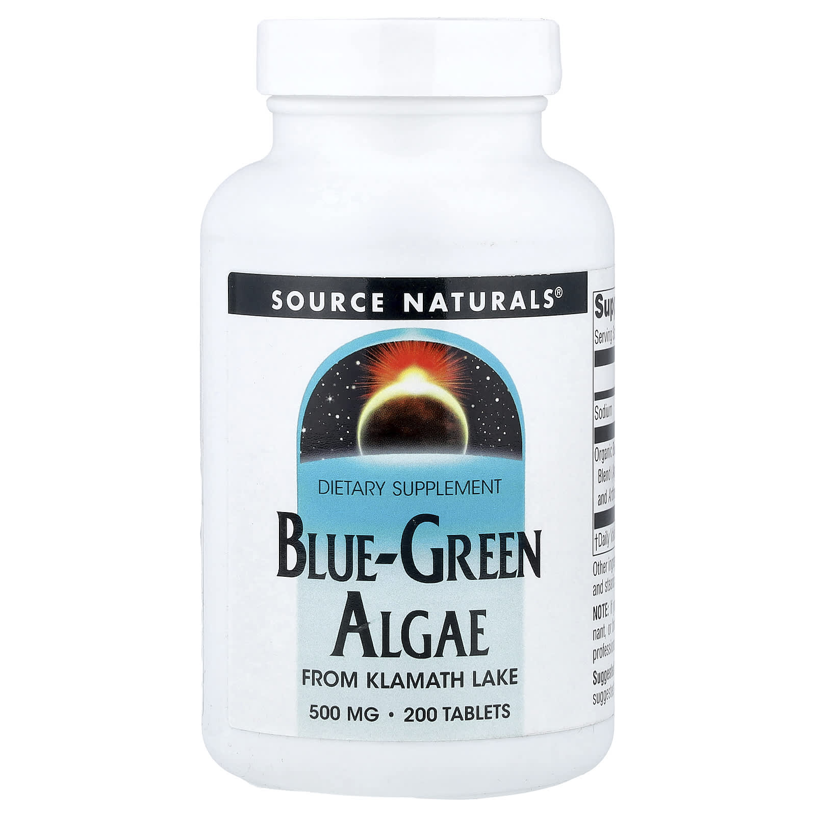 Source Naturals, Blue-Green Algae, 500 mg, 200 Tablets - Image 1