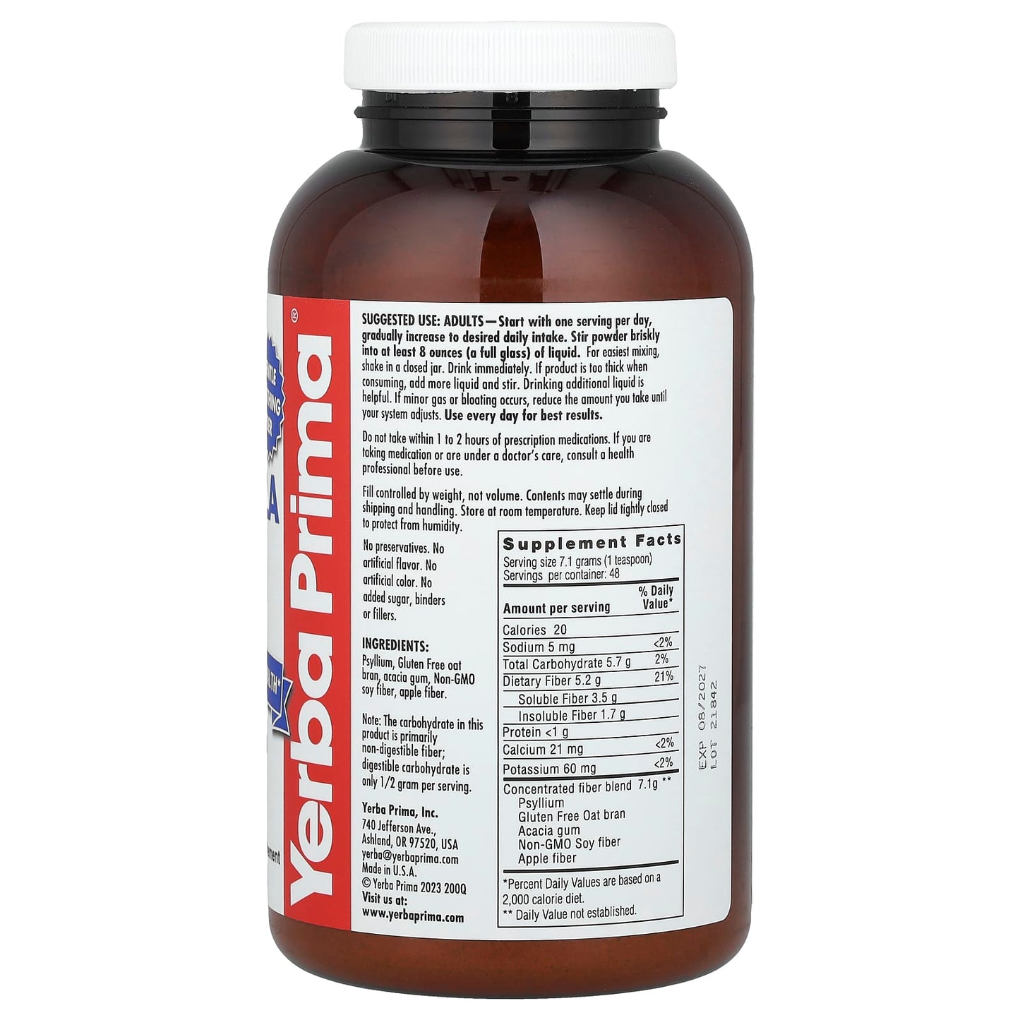 Yerba Prima, Daily Fiber® Formula, 12 oz (340 g) - Image 2