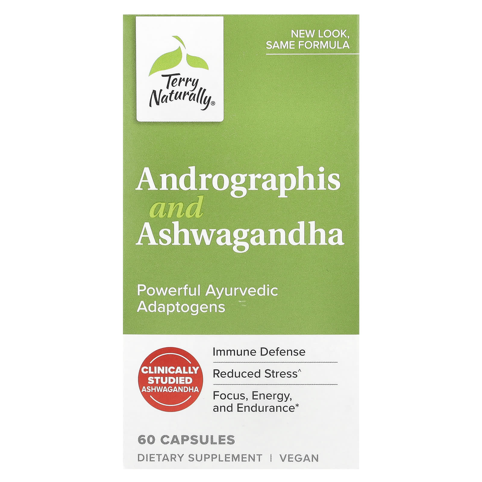 Terry Naturally, Andrographis and Ashwagandha, 60 Capsules - Image 1
