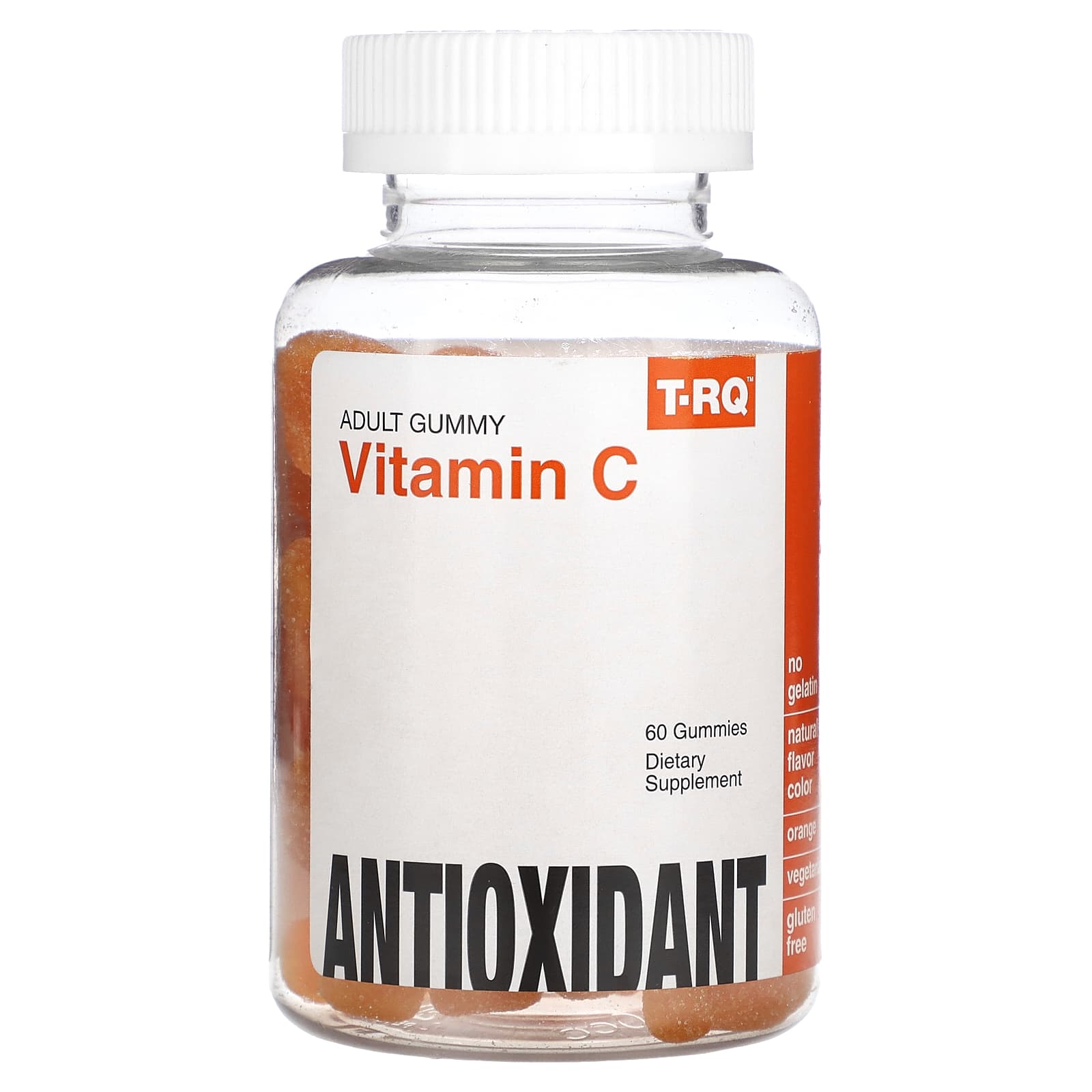 T-RQ, Adult Gummy, Vitamin C, Orange, 60 Gummies - Image 1