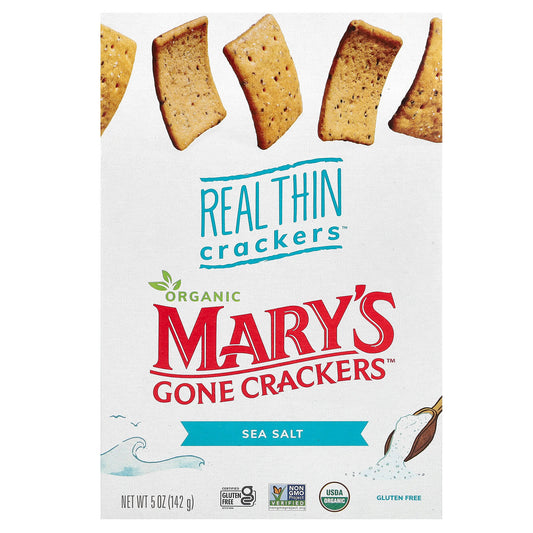 Mary's Gone Crackers, Organic Real Thin Crackers, Sea Salt, 5 oz (142 g) - Image 1