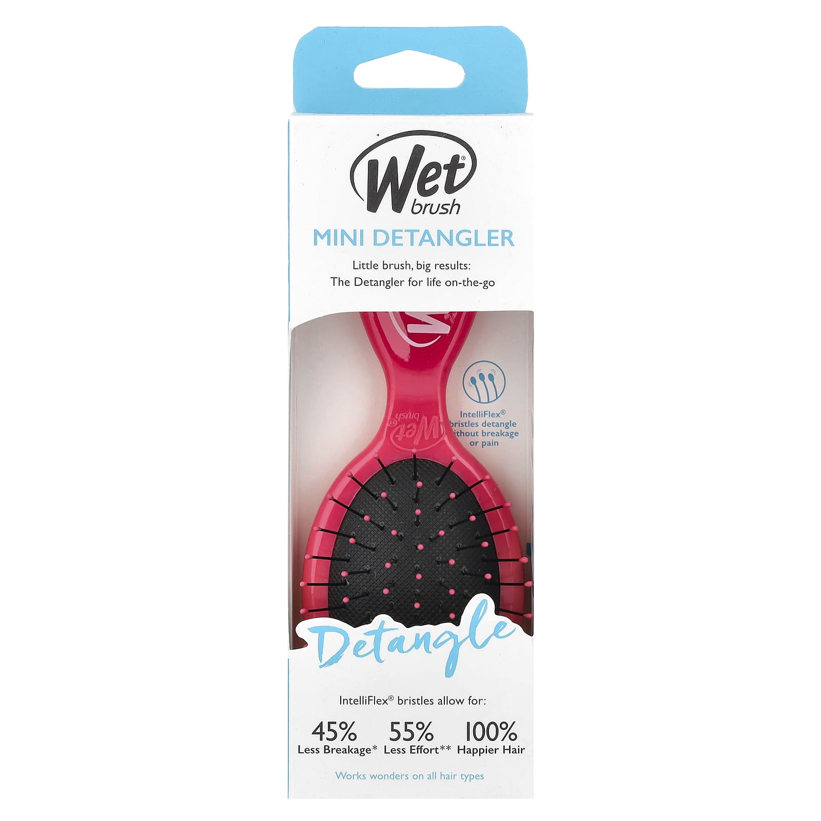 Wet Brush, Mini Detangler Brush, Pink, 1 Brush - Image 2
