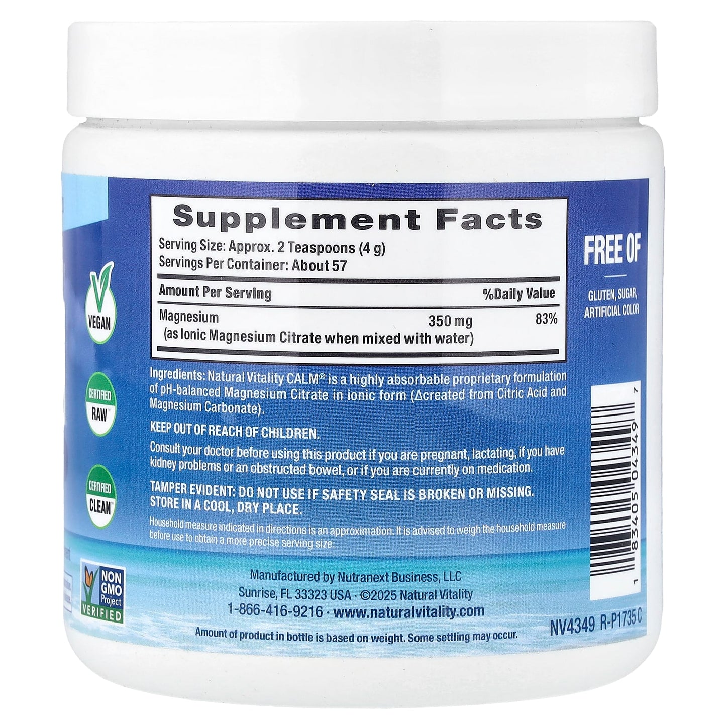 Natural Vitality, CALM®, Relaxing Drink Mix, Original (Unflavored), 8 oz (226 g) - Image 2