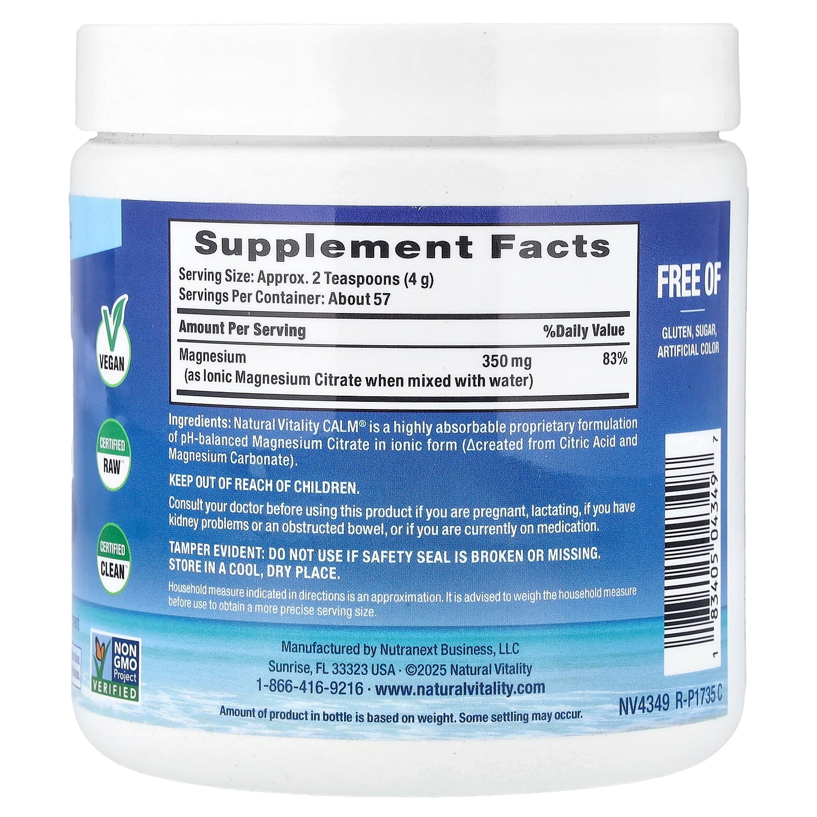 Natural Vitality, CALM®, Relaxing Drink Mix, Original (Unflavored), 8 oz (226 g) - Image 2