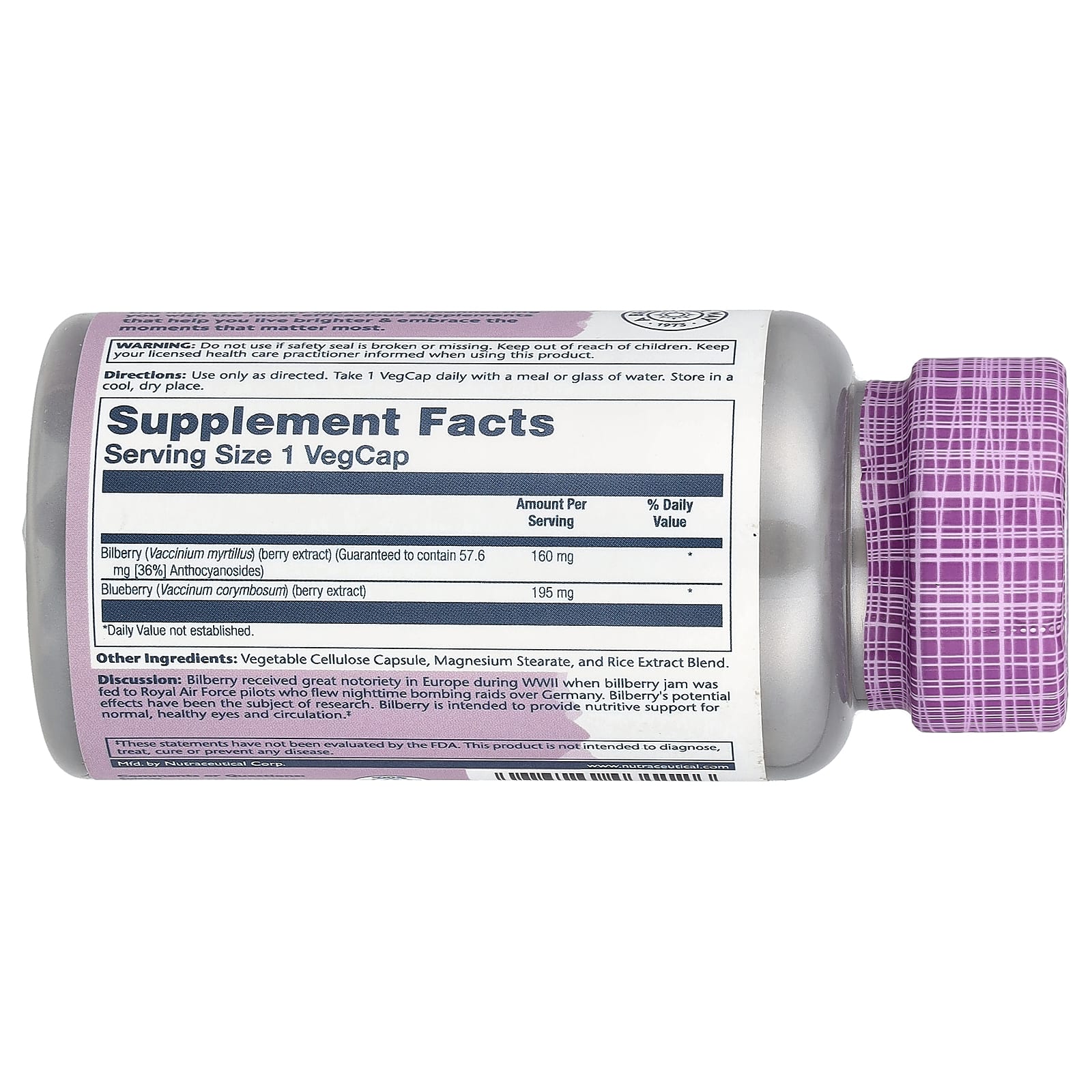 Solaray, Vital Extracts Bilberry, 30 VegCaps - Image 2