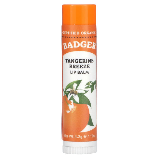 Nourishing Tangerine Breeze Lip Balm by Badger, 0.15 oz (4.2g) - Image 1