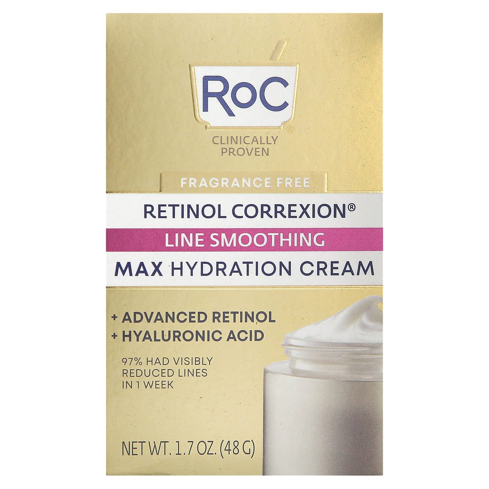 RoC, Retinol Correxion, Max Hydration Cream, Fragrance Free, 1.7 oz (48 g) - Image 2