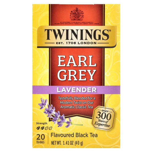 Twinings, Flavored Black Tea, Earl Grey, Lavender, 20 Tea Bags, 1.41 oz (40 g) - Image 1