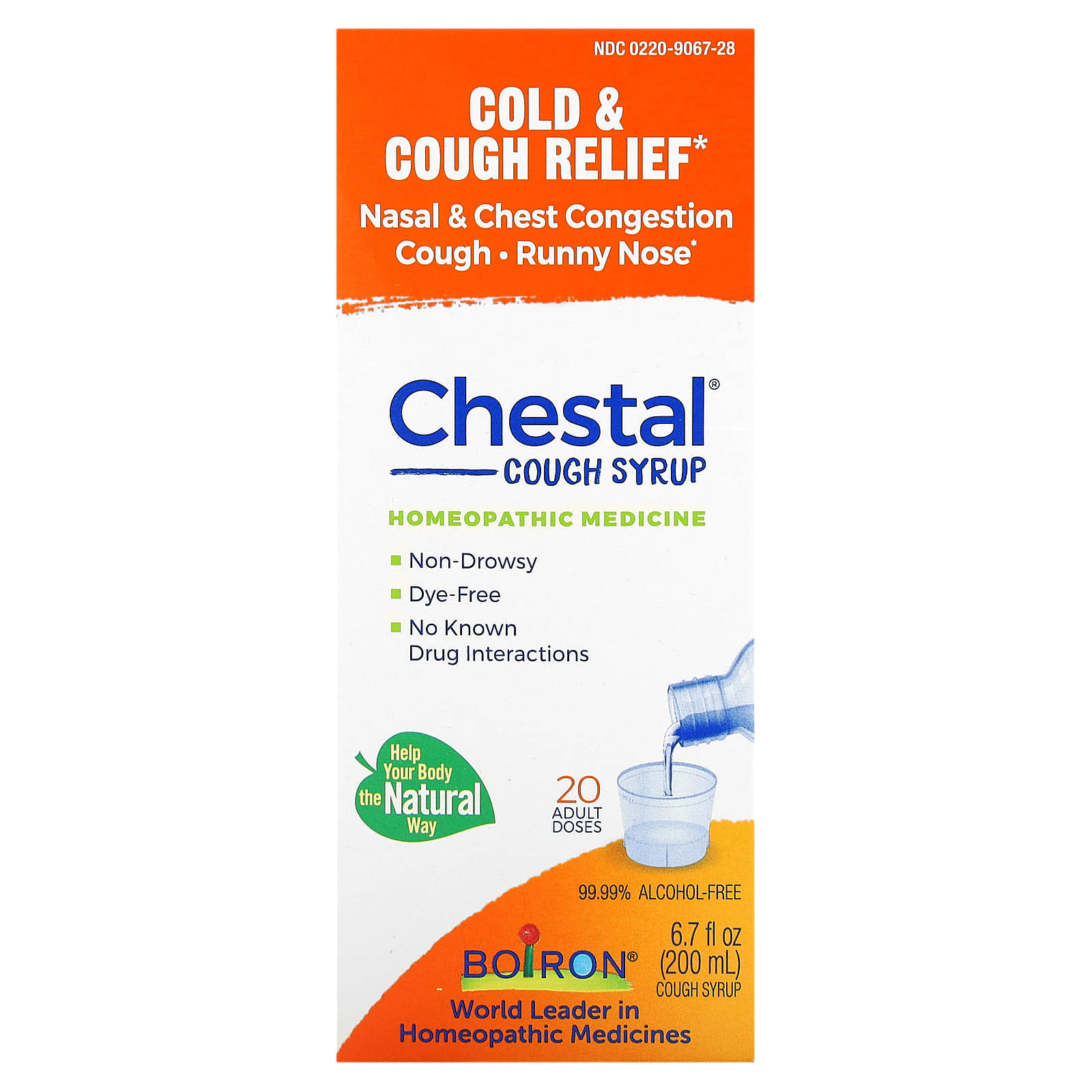 Boiron Chestal Cough Syrup for Cold Relief, Non-Drowsy, 6.7 fl oz - Image 1