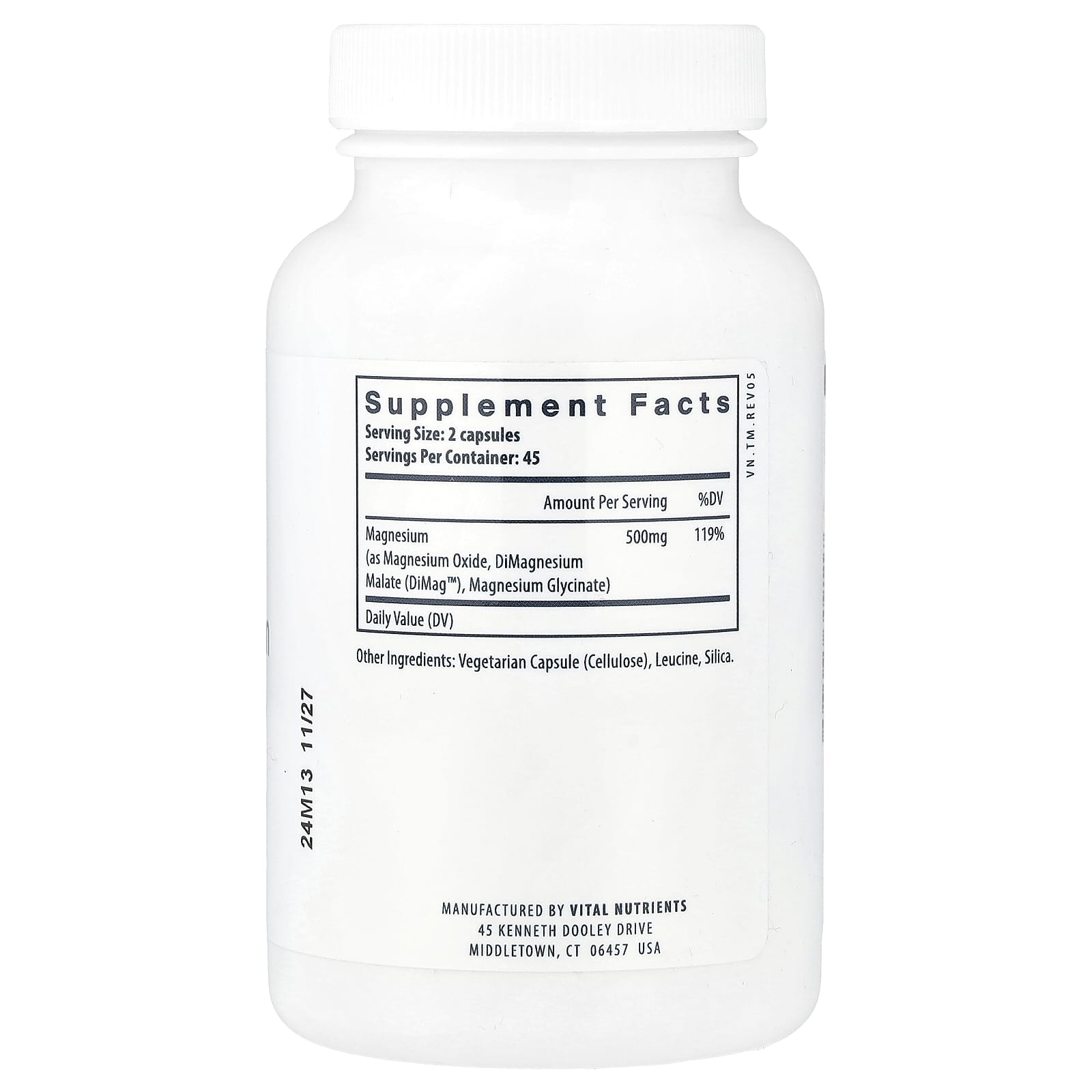 Vital Nutrients, Triple Magnesium Complex, 90 Vegan Capsules (250 mg per Capsule) - Image 2