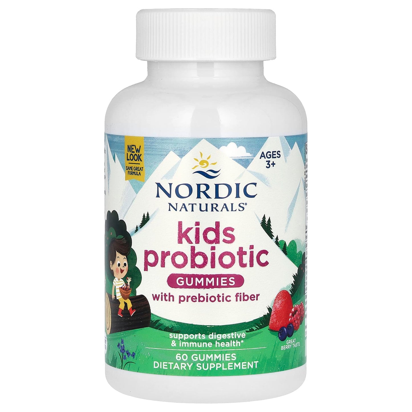 Nordic Naturals, Kids Probiotic Gummies, Ages 3+, Great Berry, 60 Gummies - Image 1