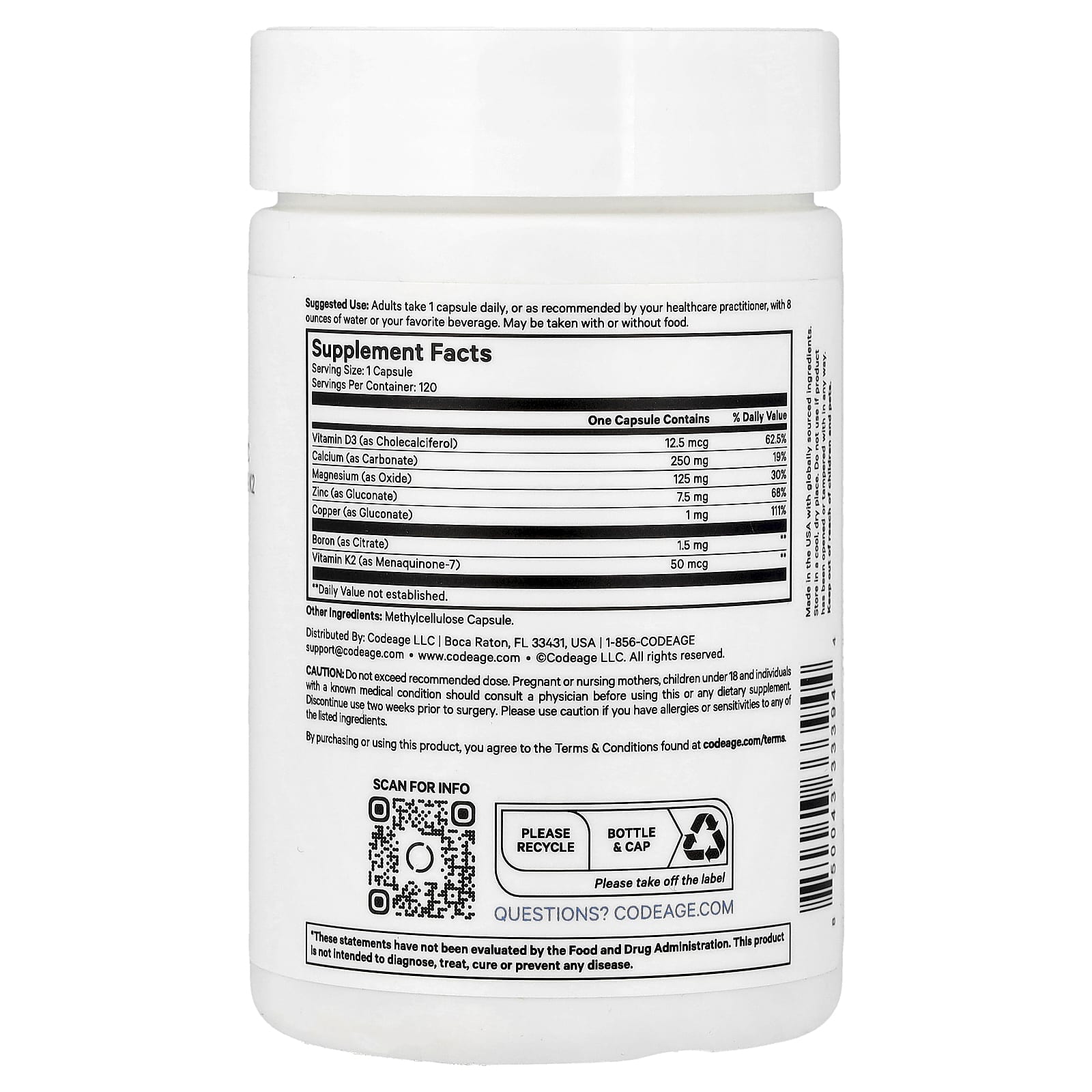Codeage Calcium Pro+, 4-Month Supply of Essential Minerals for Men & Women - Image 2