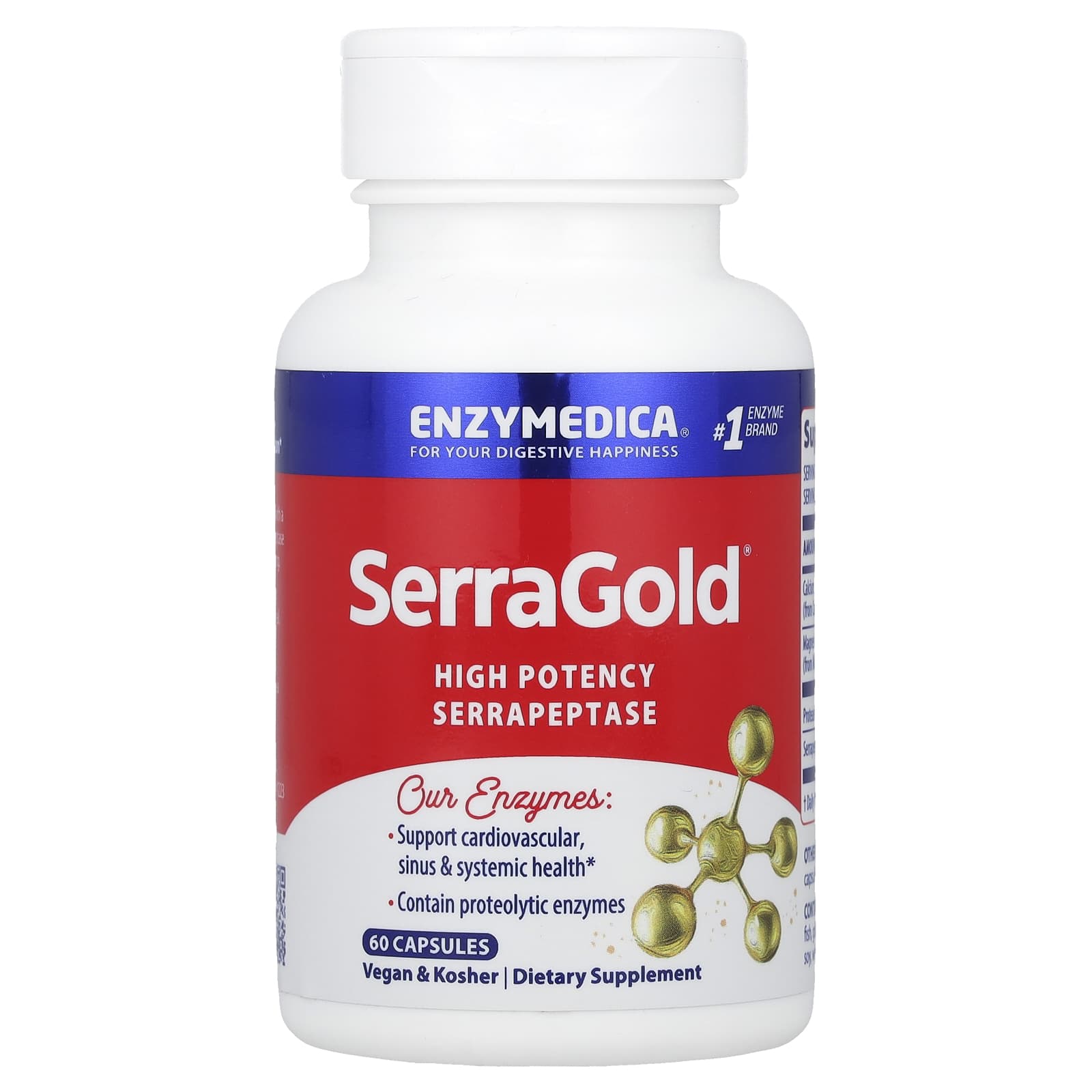 SerraGold High Potency Serrapeptase Capsules for Digestive & Cardio Health - Image 1