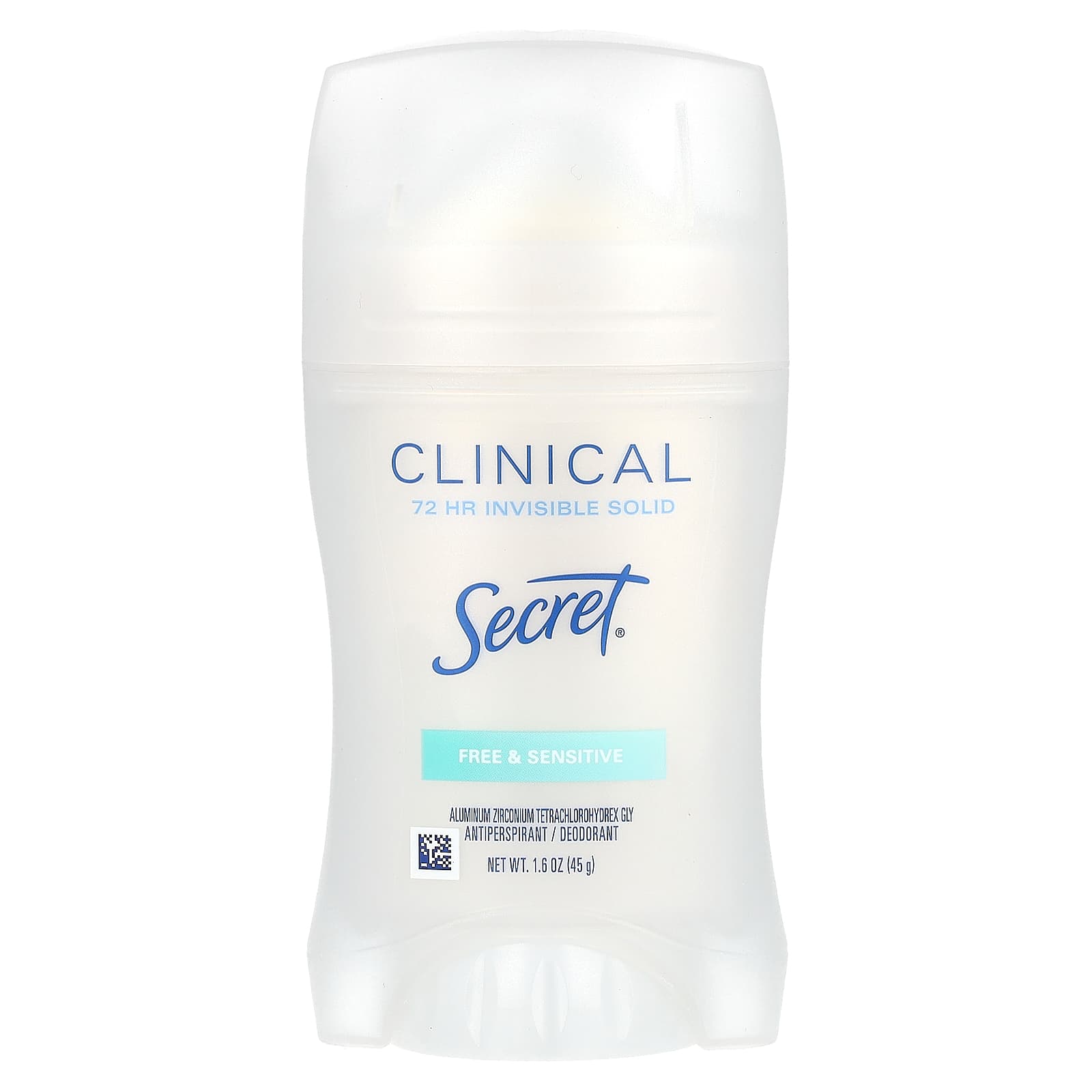 Secret, Clinical 72 HR Invisible Solid Deodorant, Free & Sensitive , 1.6 oz (45 g) - Image 1