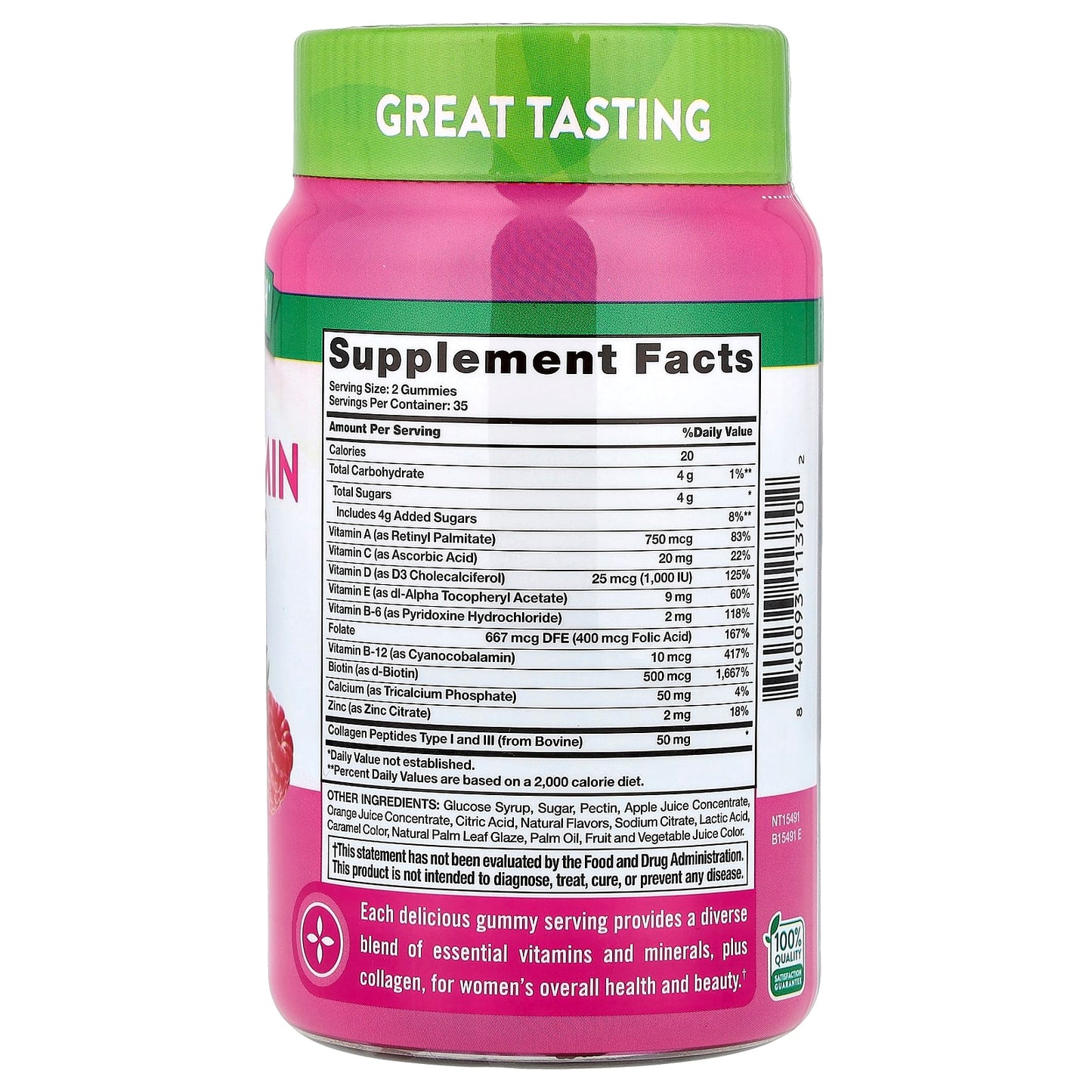 Nature's Truth, Women's Multivitamin Gummies + Collagen, Delicious Mixed Berry, 70 Gummies - Image 2