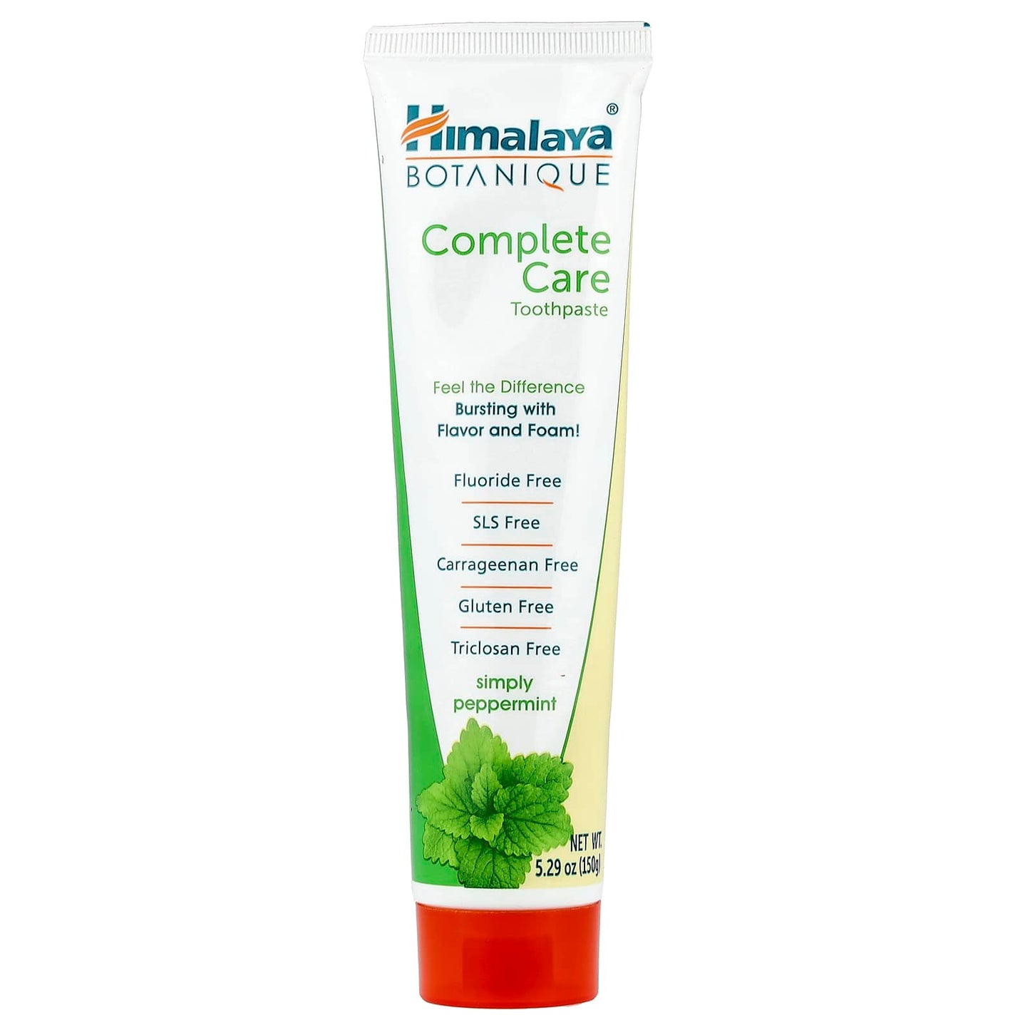 Himalaya Botanique Simply Peppermint Toothpaste, 5.29 oz (150 g) - Fluoride Free, SLS Free - Image 1