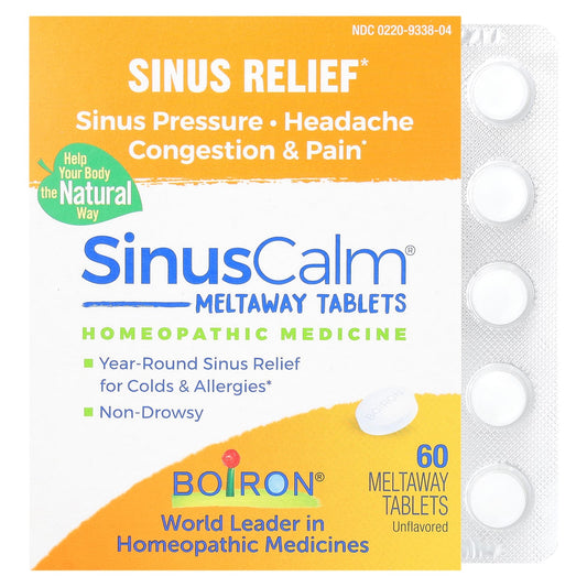 Boiron SinusCalm Sinus Relief Tablets, Unflavored, 60 Count - Image 1