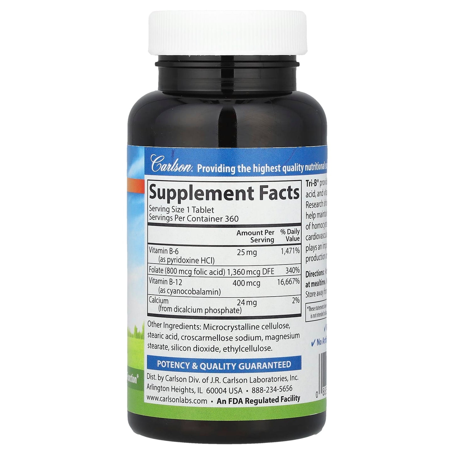 Carlson Tri-B with B Vitamins and Folic Acid, 360 Count - Image 2
