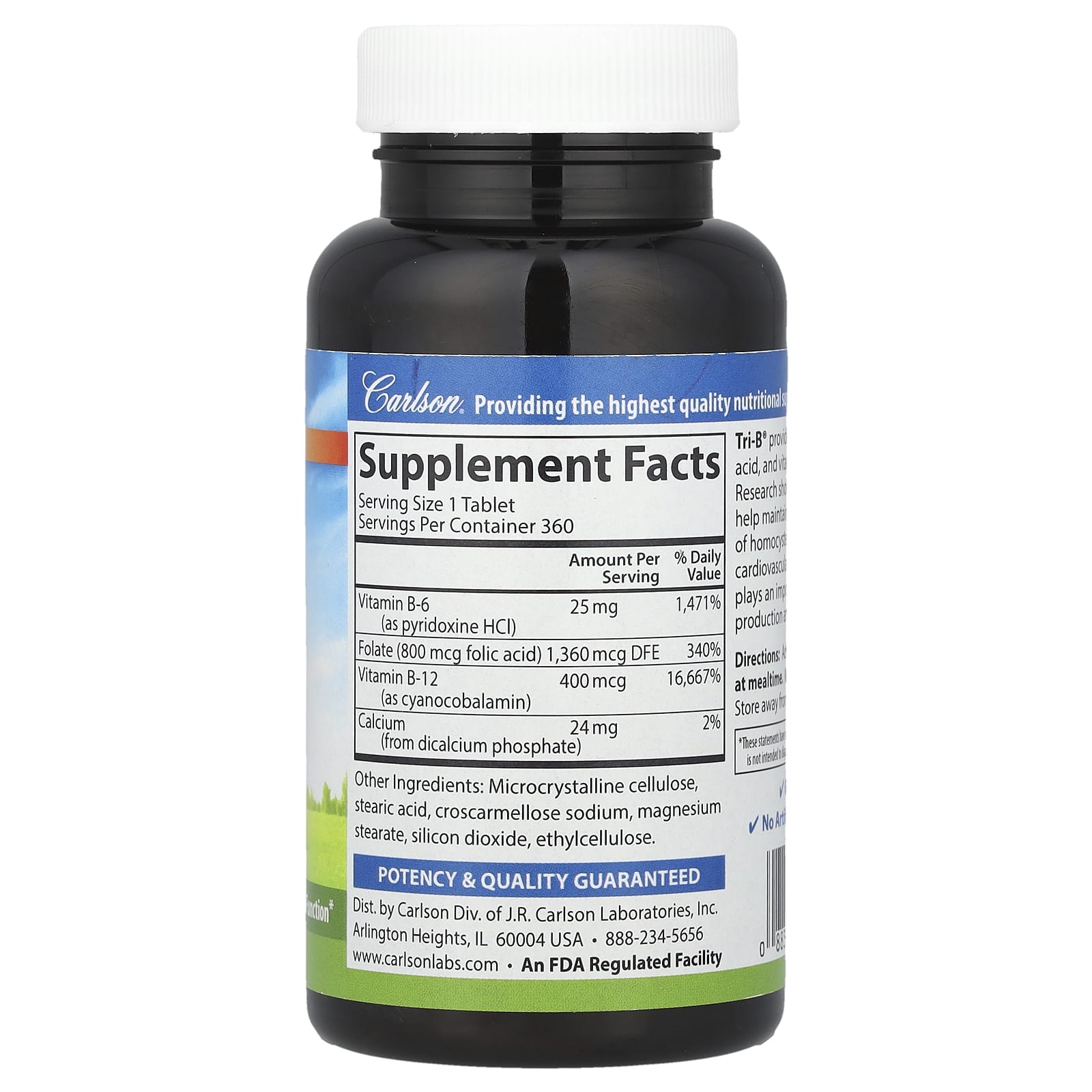 Carlson Tri-B with B Vitamins and Folic Acid, 360 Count - Image 2
