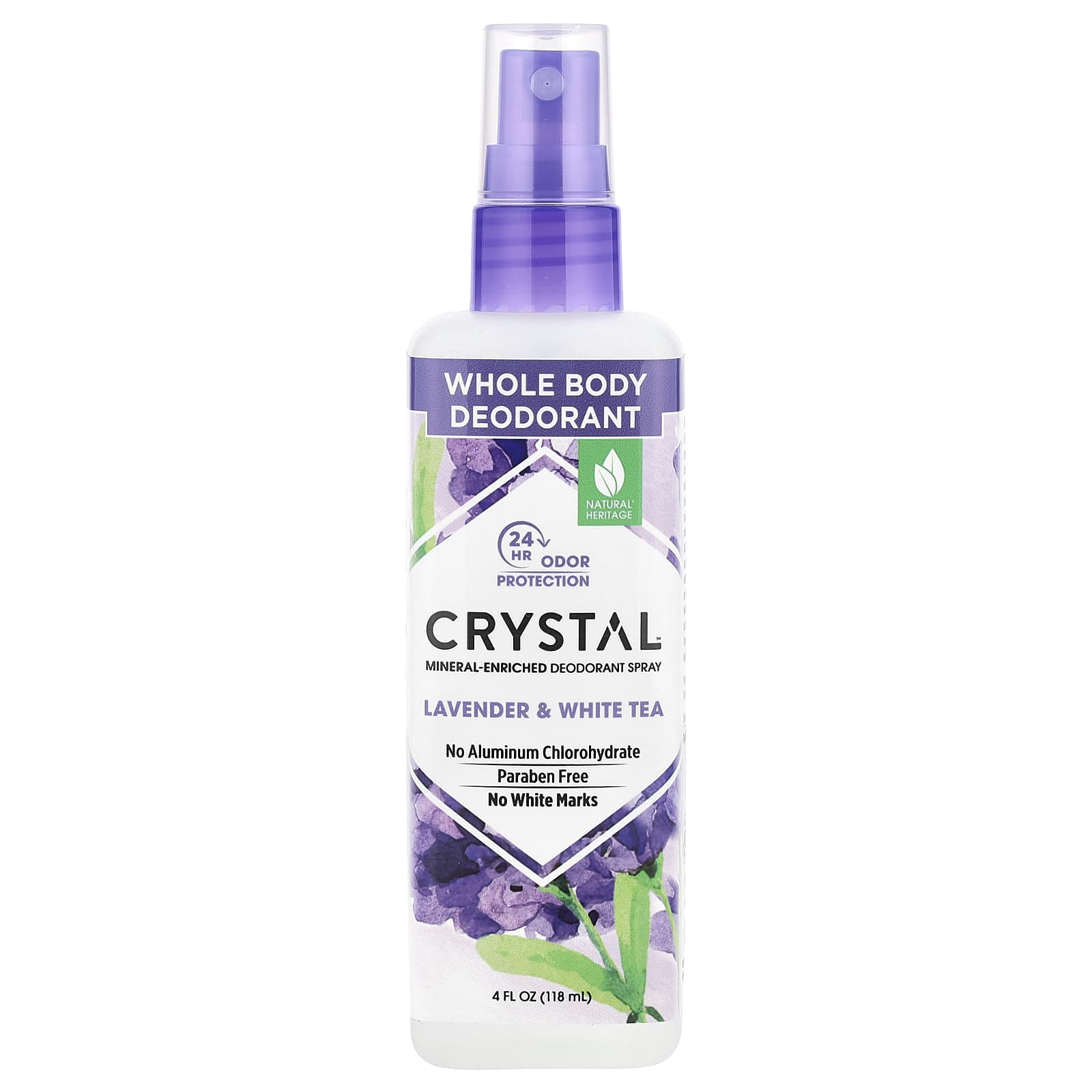 Natural Deodorant Spray with Lavender & White Tea - 4 fl oz - Image 1