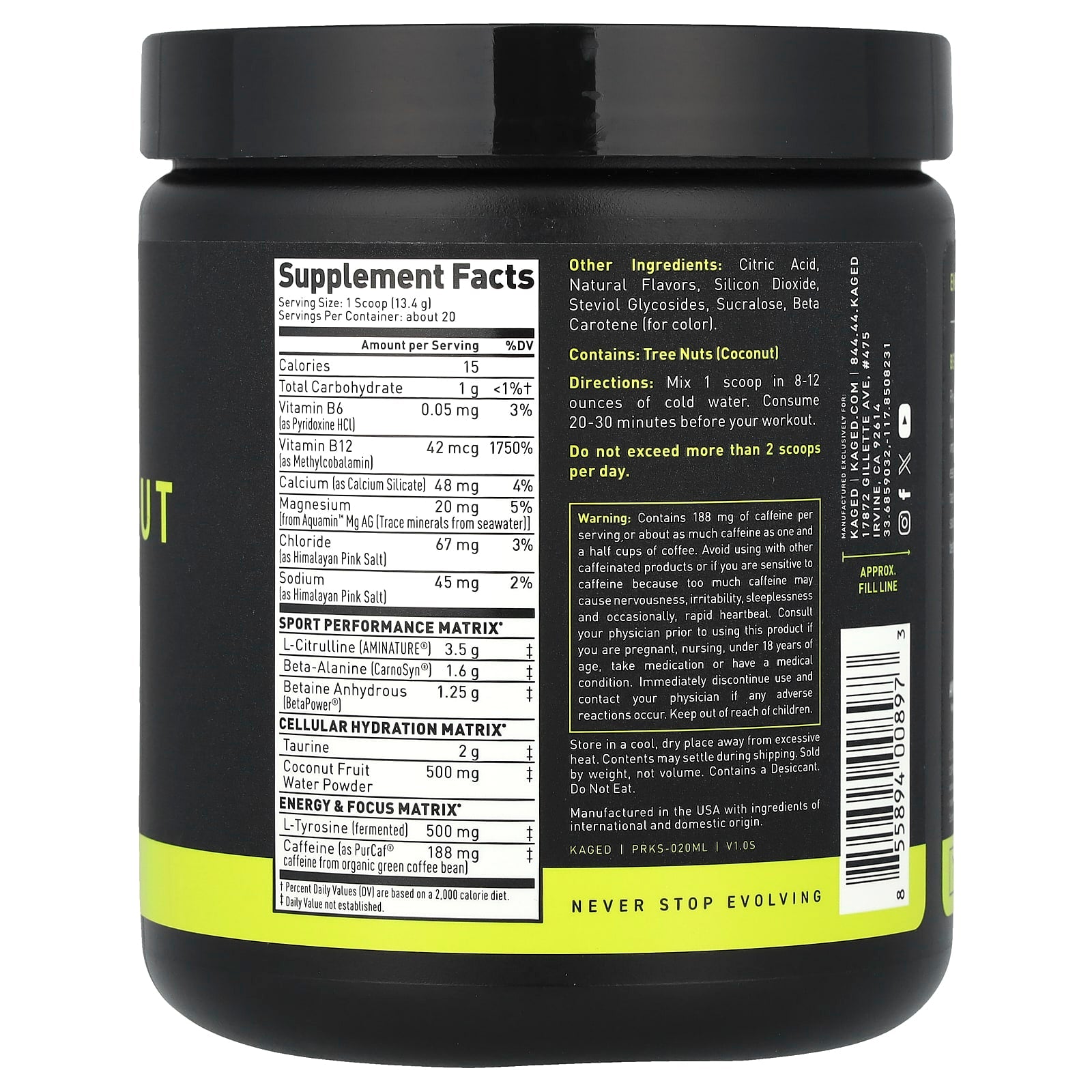 Unlock Your Potential with Kaged Pre-Workout Sport - Mango Lime - Image 2
