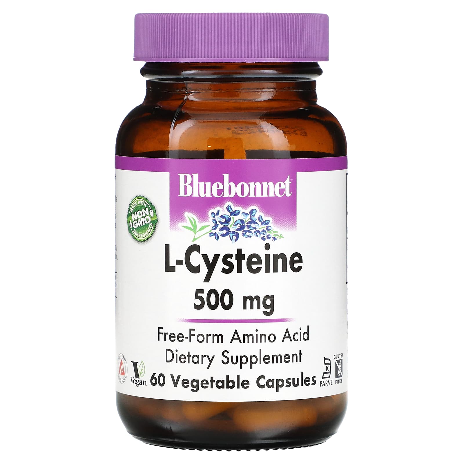 Bluebonnet Nutrition L-Cysteine 500mg Capsules - Non-GMO & Vegan - Image 1