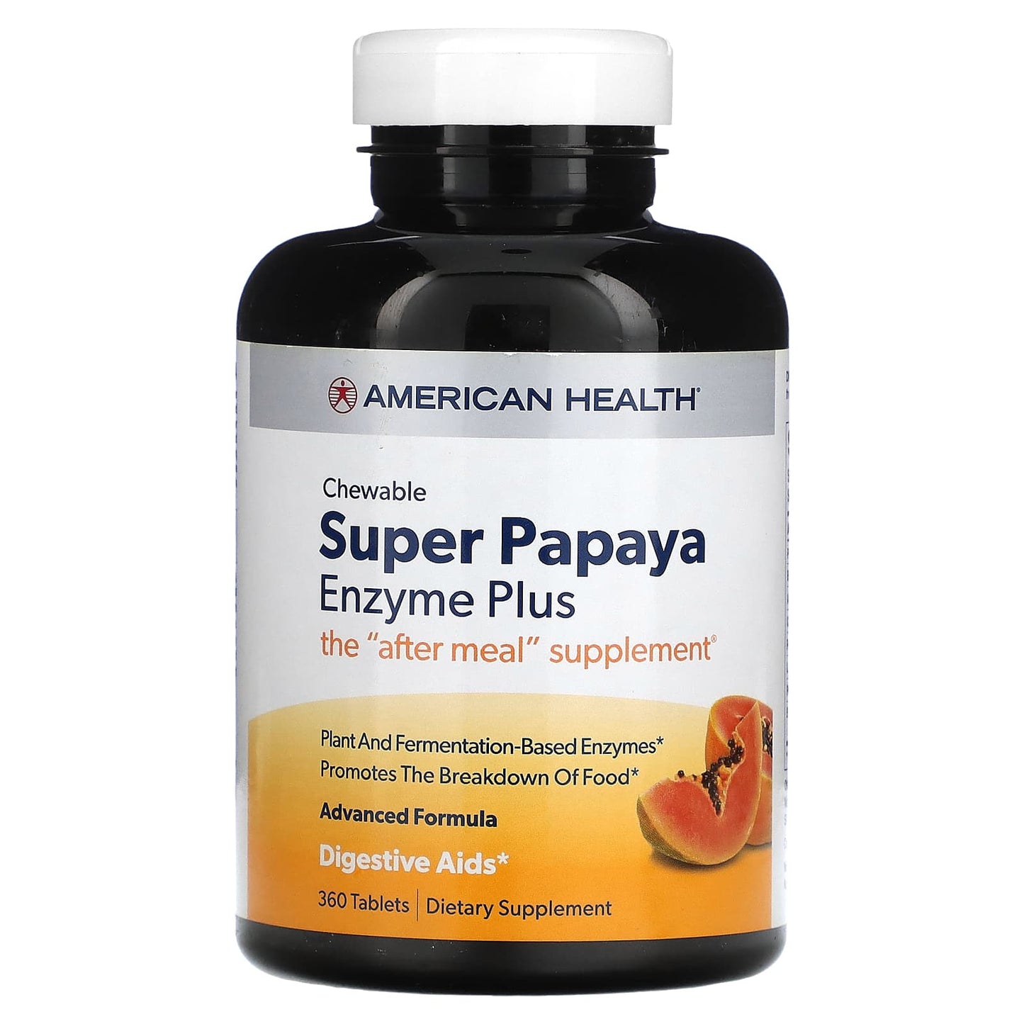 American Health Papaya Enzyme Plus, 360 Chewable Digestive Tablets - Image 1