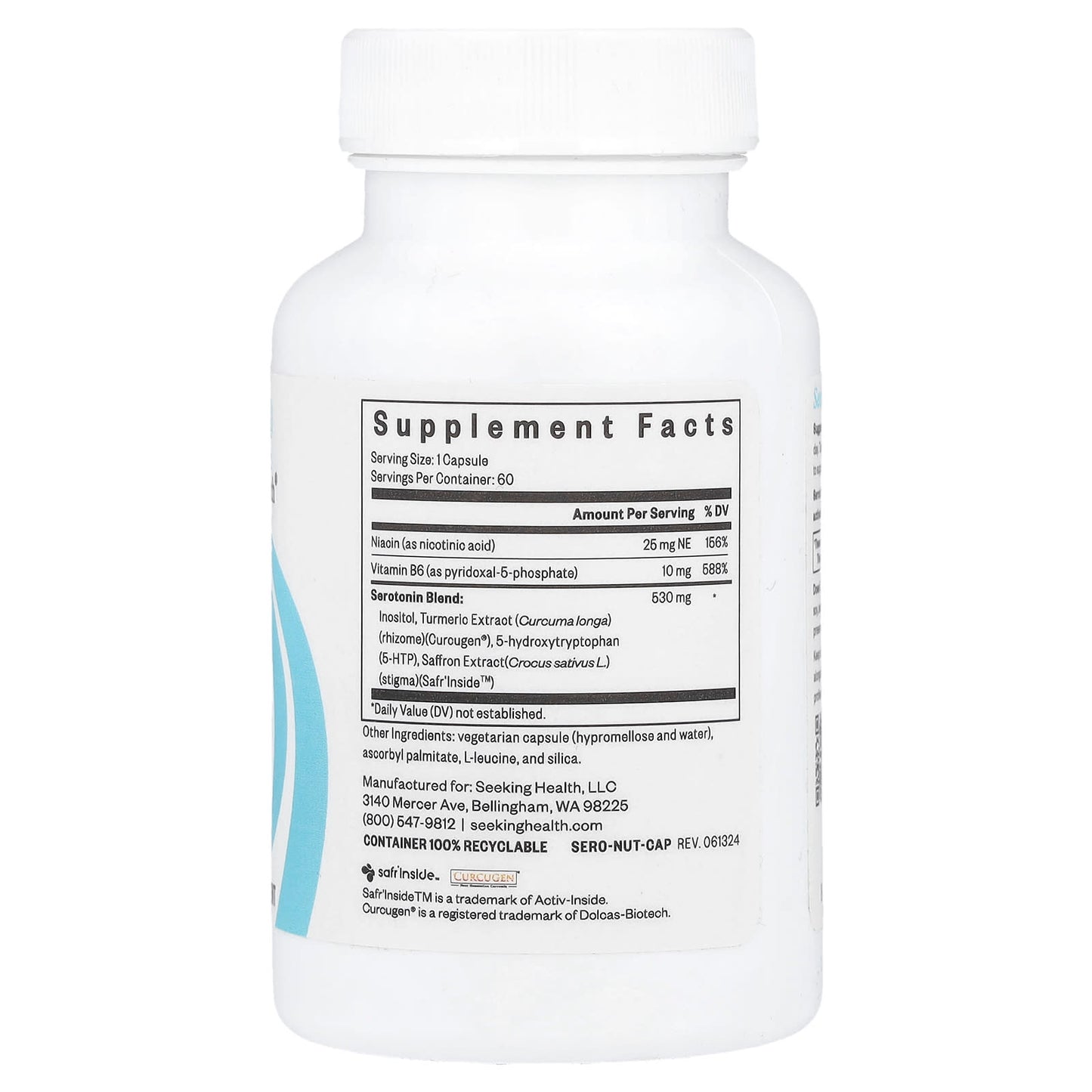 Seeking Health, Serotonin Nutrients, 60 Capsules - Image 2