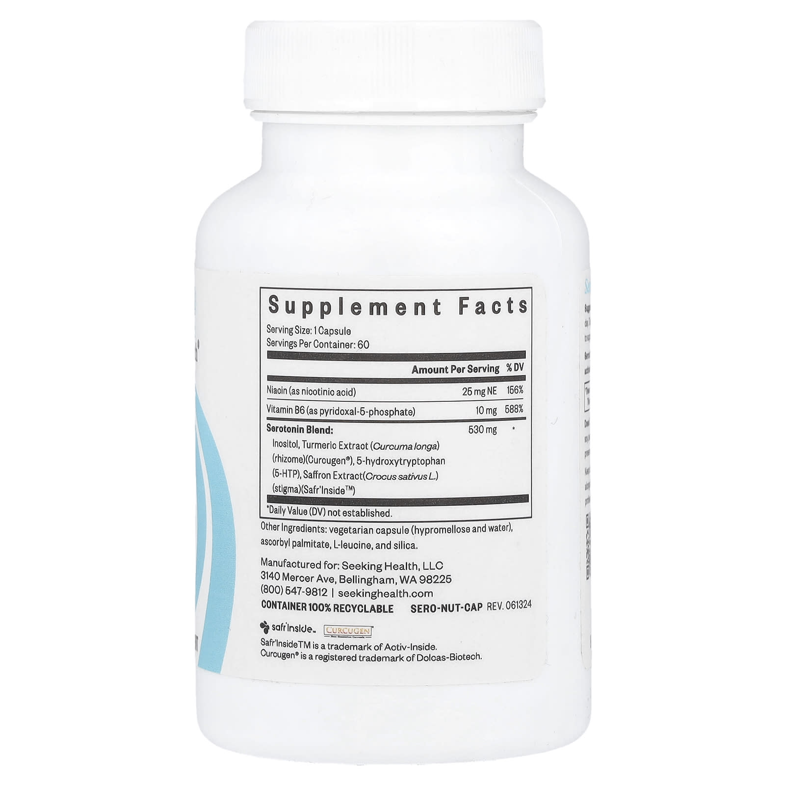 Seeking Health, Serotonin Nutrients, 60 Capsules - Image 2