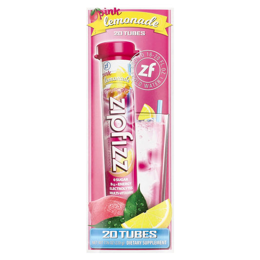 Zipfizz, Energy Drink Mix, Pink Lemonade, 20 Tubes, 0.39 oz (11 g) Each - Image 1
