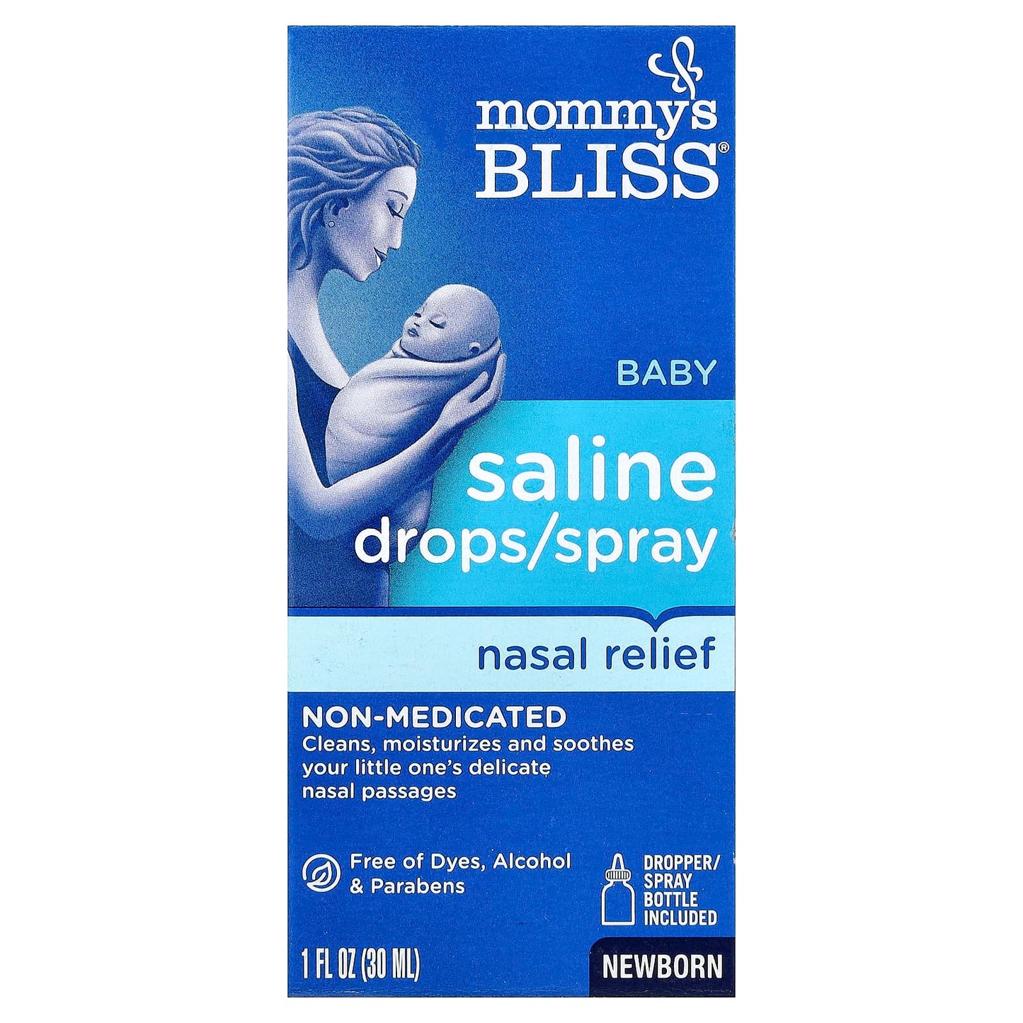Mommy's Bliss, Saline Drops/Spray Nasal Relief, All Ages, 1 fl oz (30 ml) - Image 1