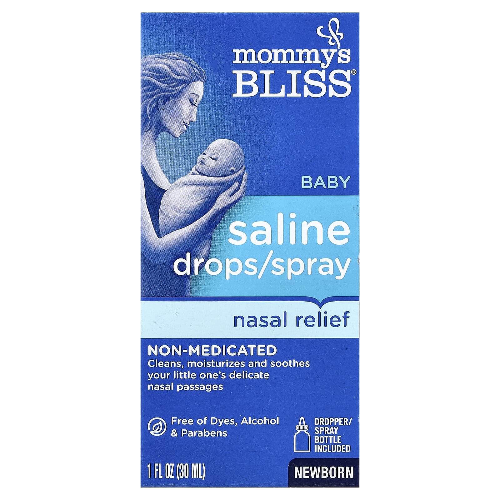 Mommy's Bliss, Saline Drops/Spray Nasal Relief, All Ages, 1 fl oz (30 ml) - Image 1