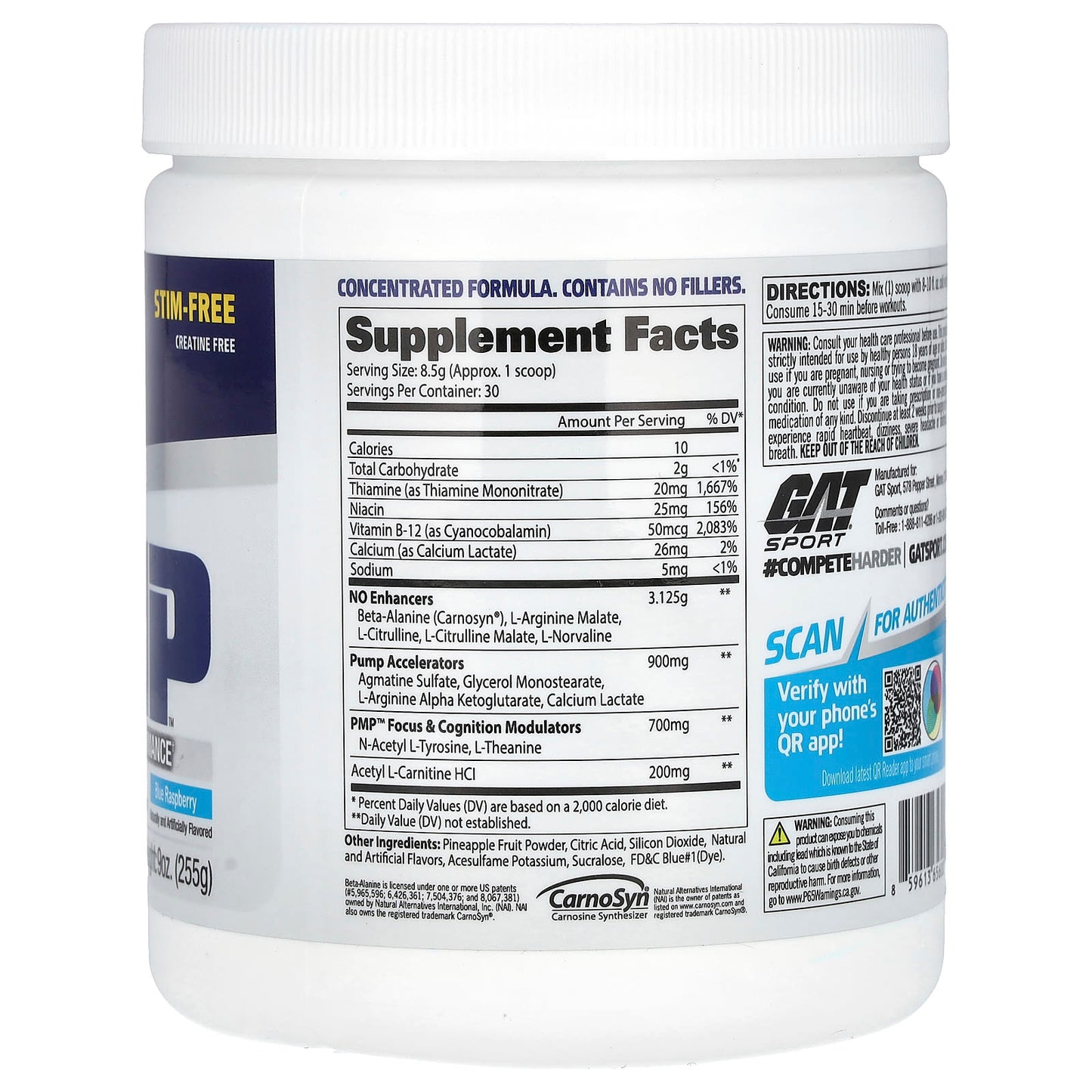 GAT Stim-Free PMP Peak Muscle Performance Pre Workout - Image 2