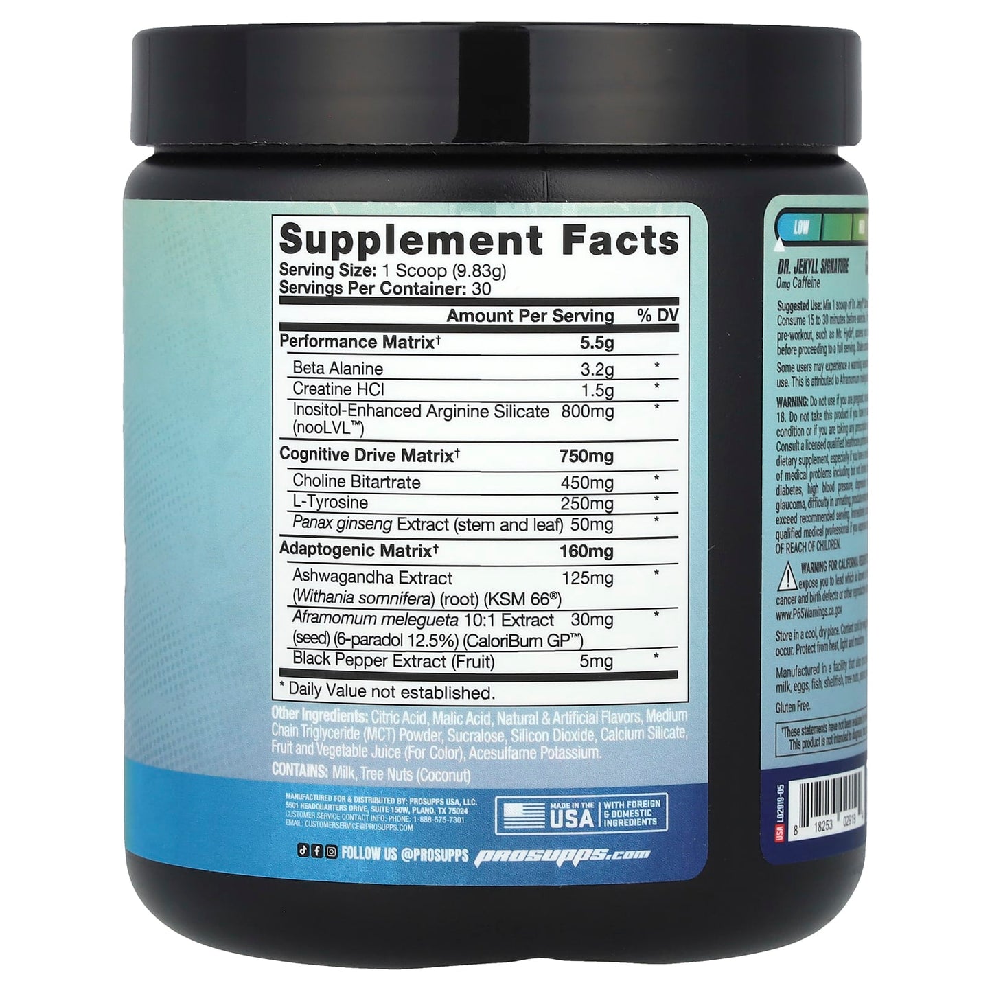 ProSupps, Dr. Jekyll Signature, Stimulant-Free Pre-Workout, Blueberry Lemonade, 10.4 oz (294.9 g) - Image 2