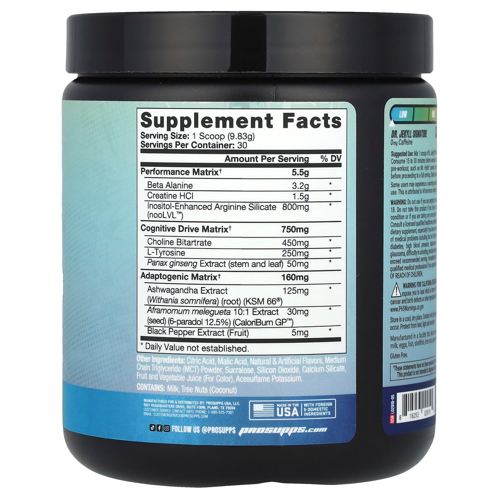 ProSupps, Dr. Jekyll Signature, Stimulant-Free Pre-Workout, Blueberry Lemonade, 10.4 oz (294.9 g) - Image 2